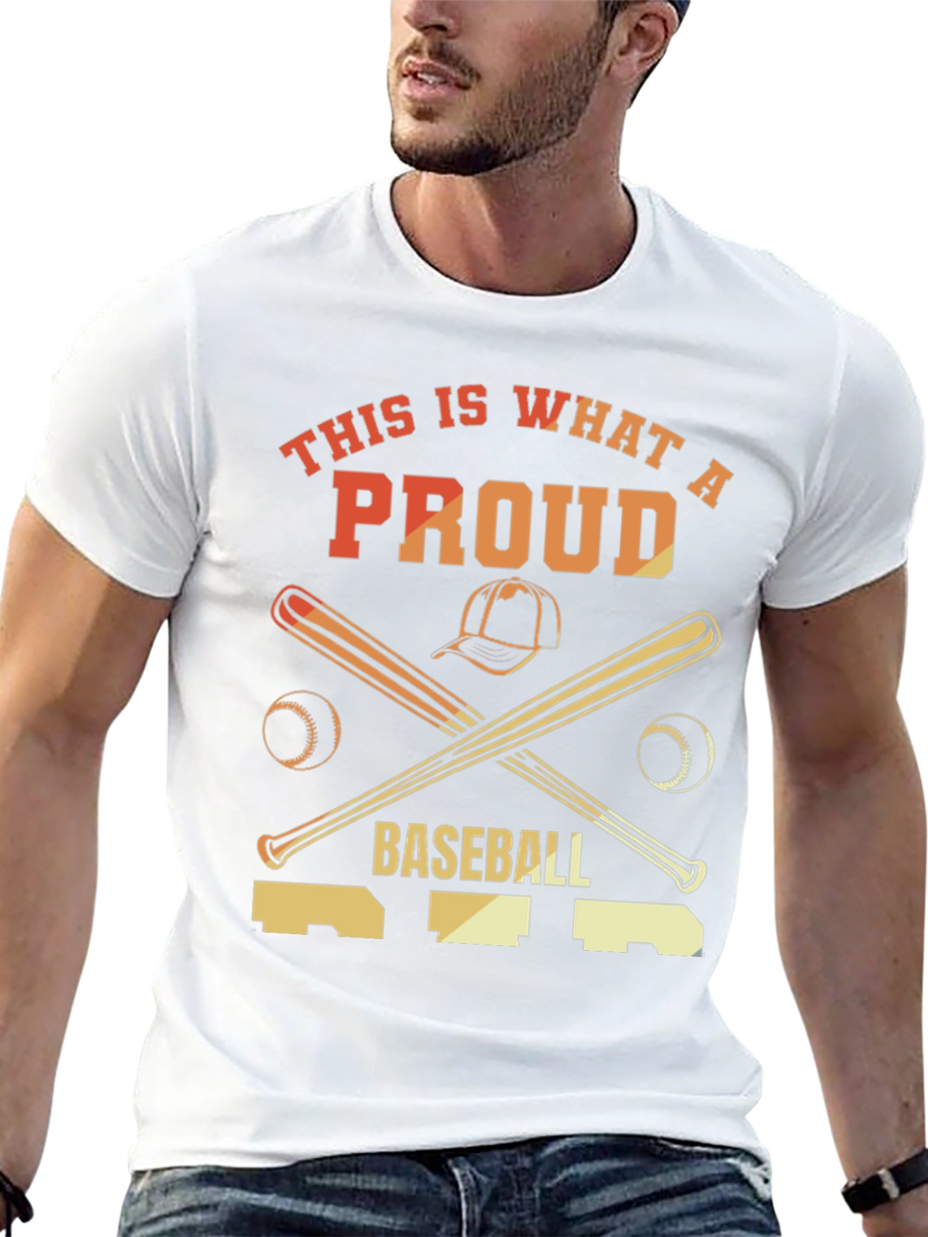 Proud Baseball T-Shirt - Baseball Bats & Hat Graphic Tee