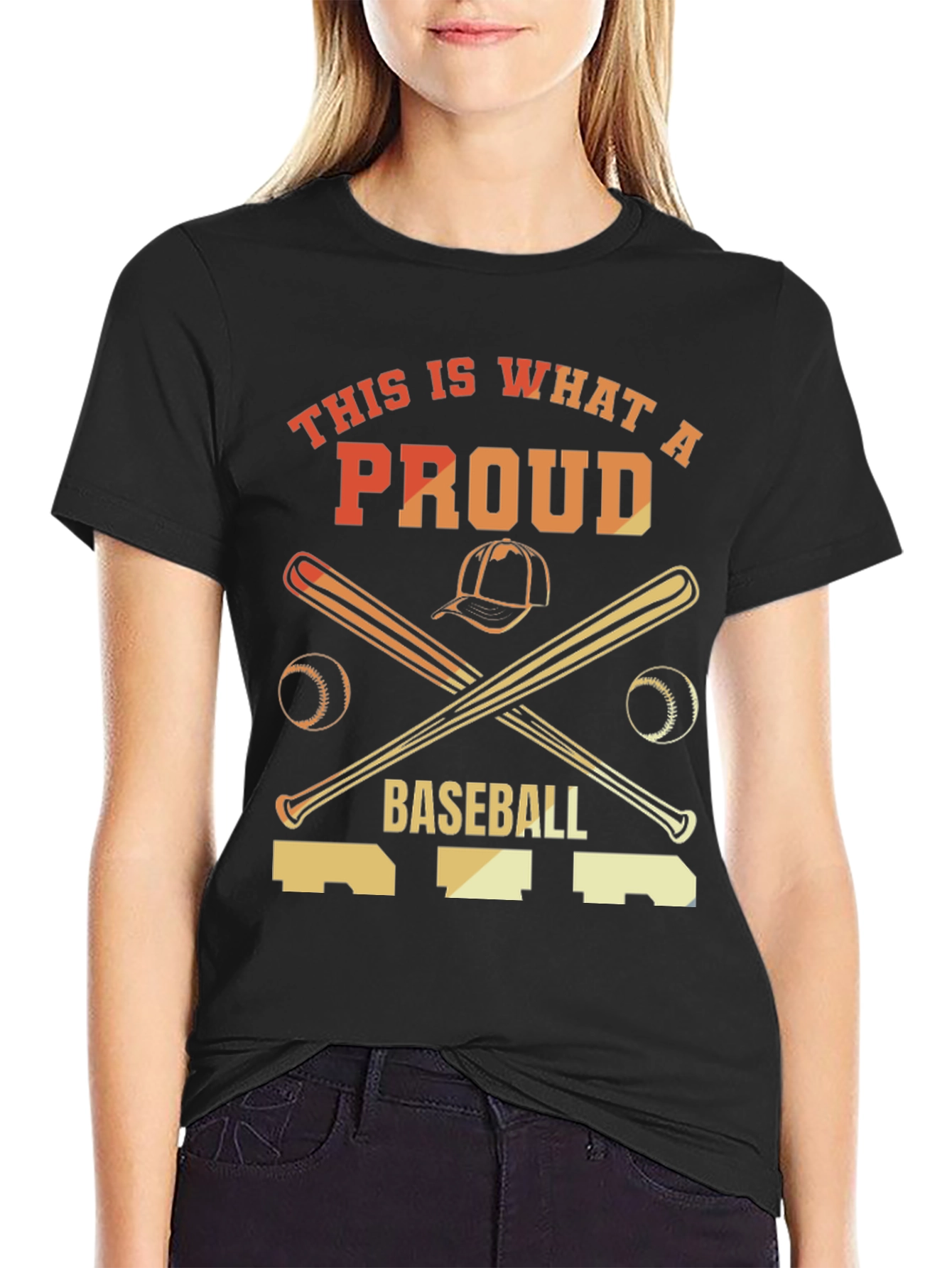 Proud Baseball T-Shirt - Baseball Bats & Hat Graphic Tee