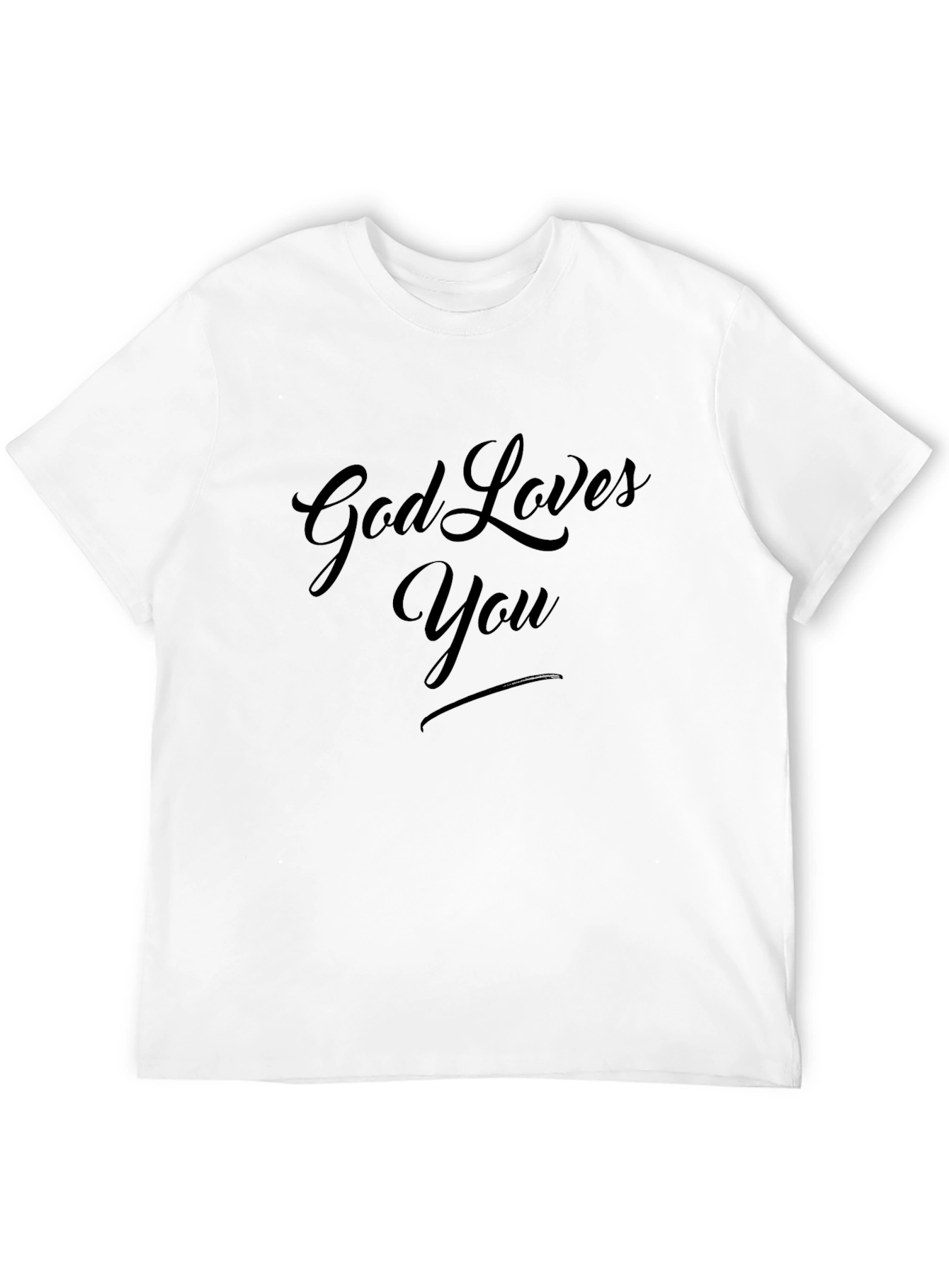 God Loves You Black T-Shirt Christian Faith Tee
