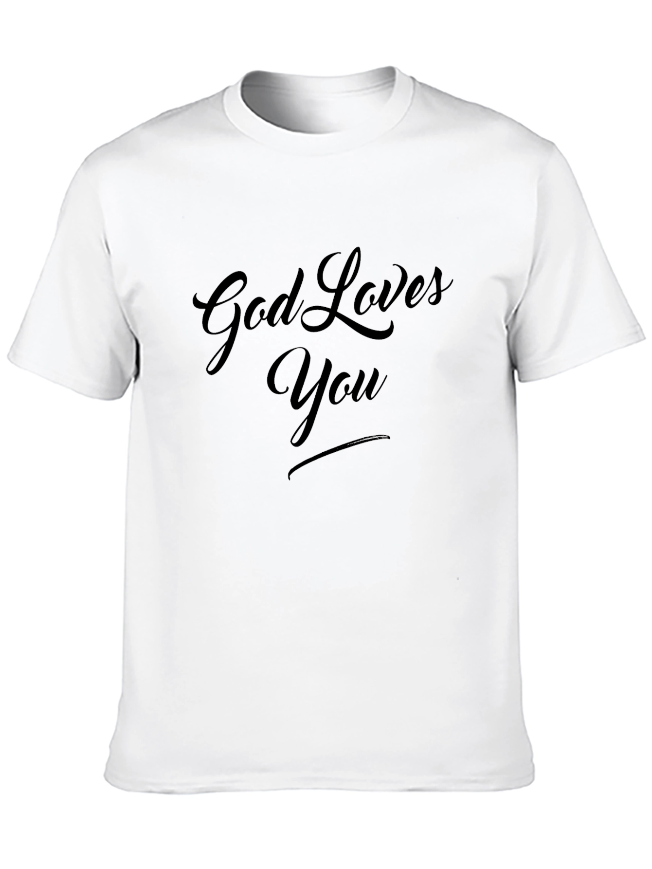 God Loves You Black T-Shirt Christian Faith Tee