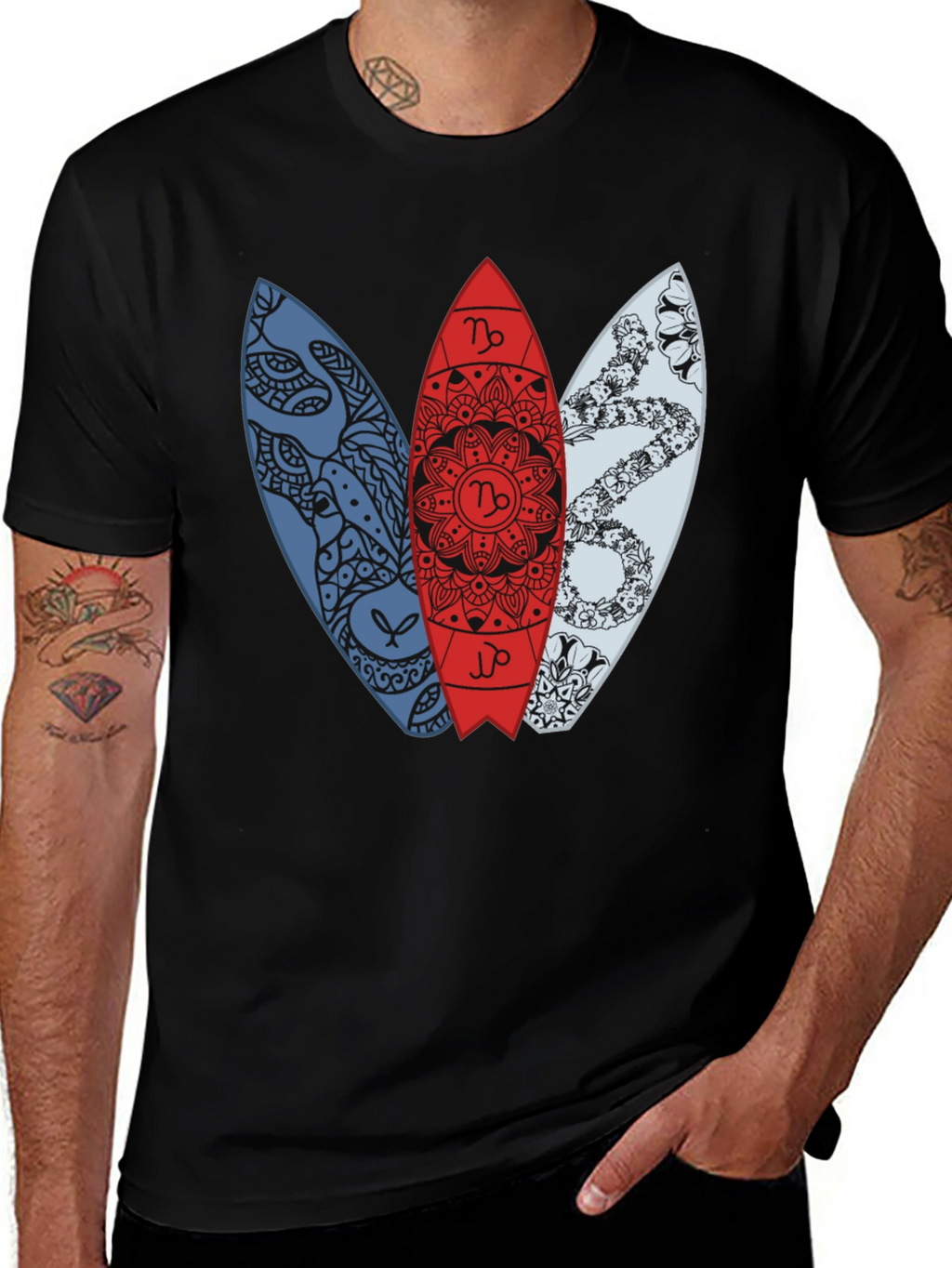 Surfboard Zodiac T-Shirt - Capricorn Design