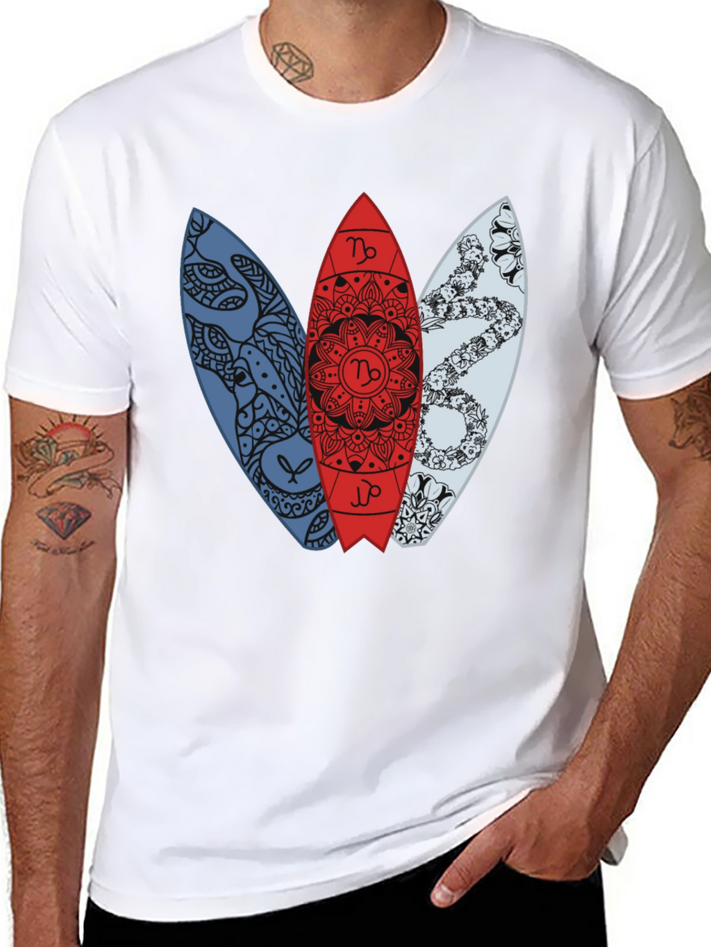 Surfboard Zodiac T-Shirt - Capricorn Design
