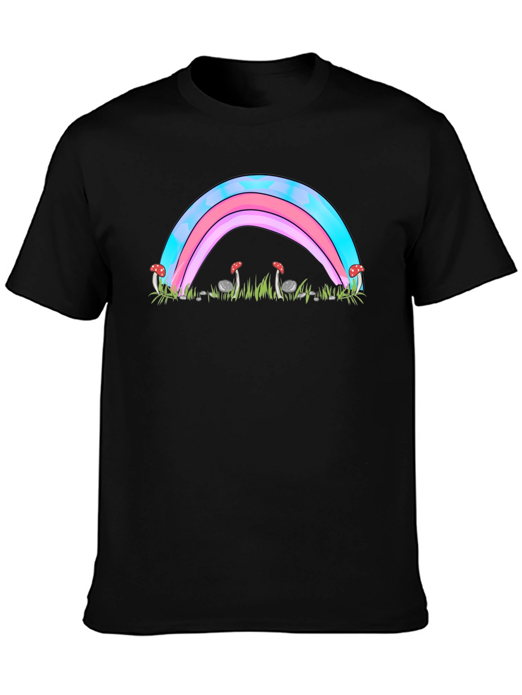 Trans Pride Rainbow & Mushroom Graphic Tee