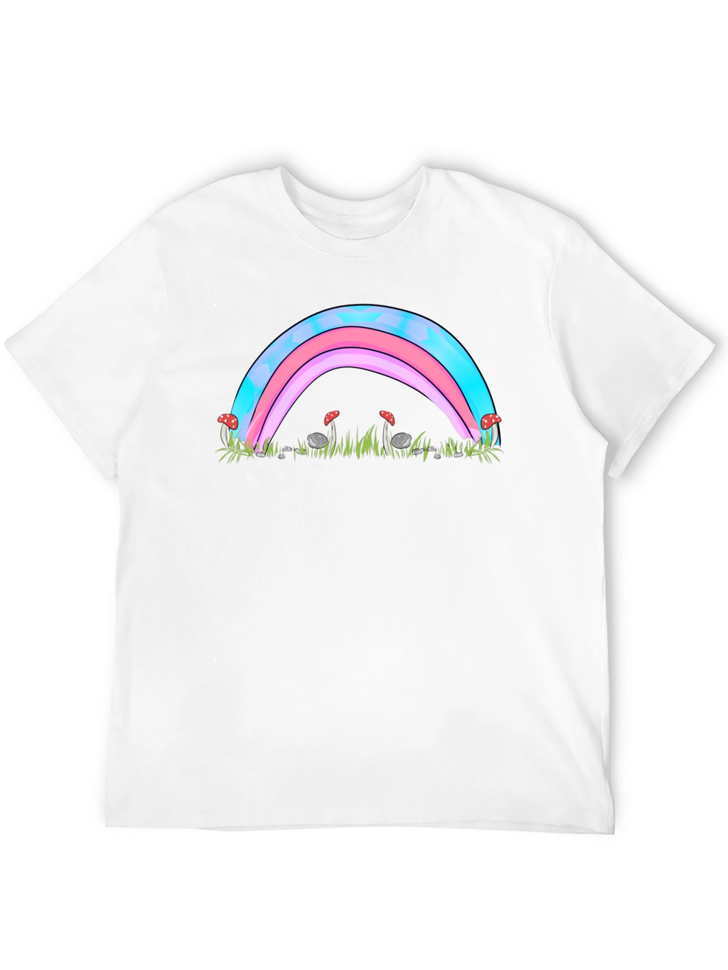 Trans Pride Rainbow & Mushroom Graphic Tee