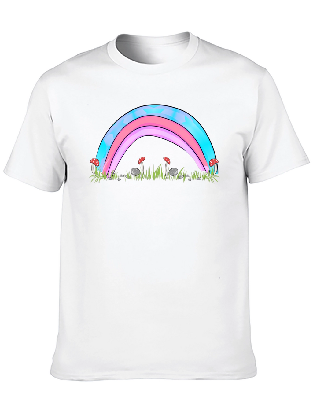 Trans Pride Rainbow & Mushroom Graphic Tee