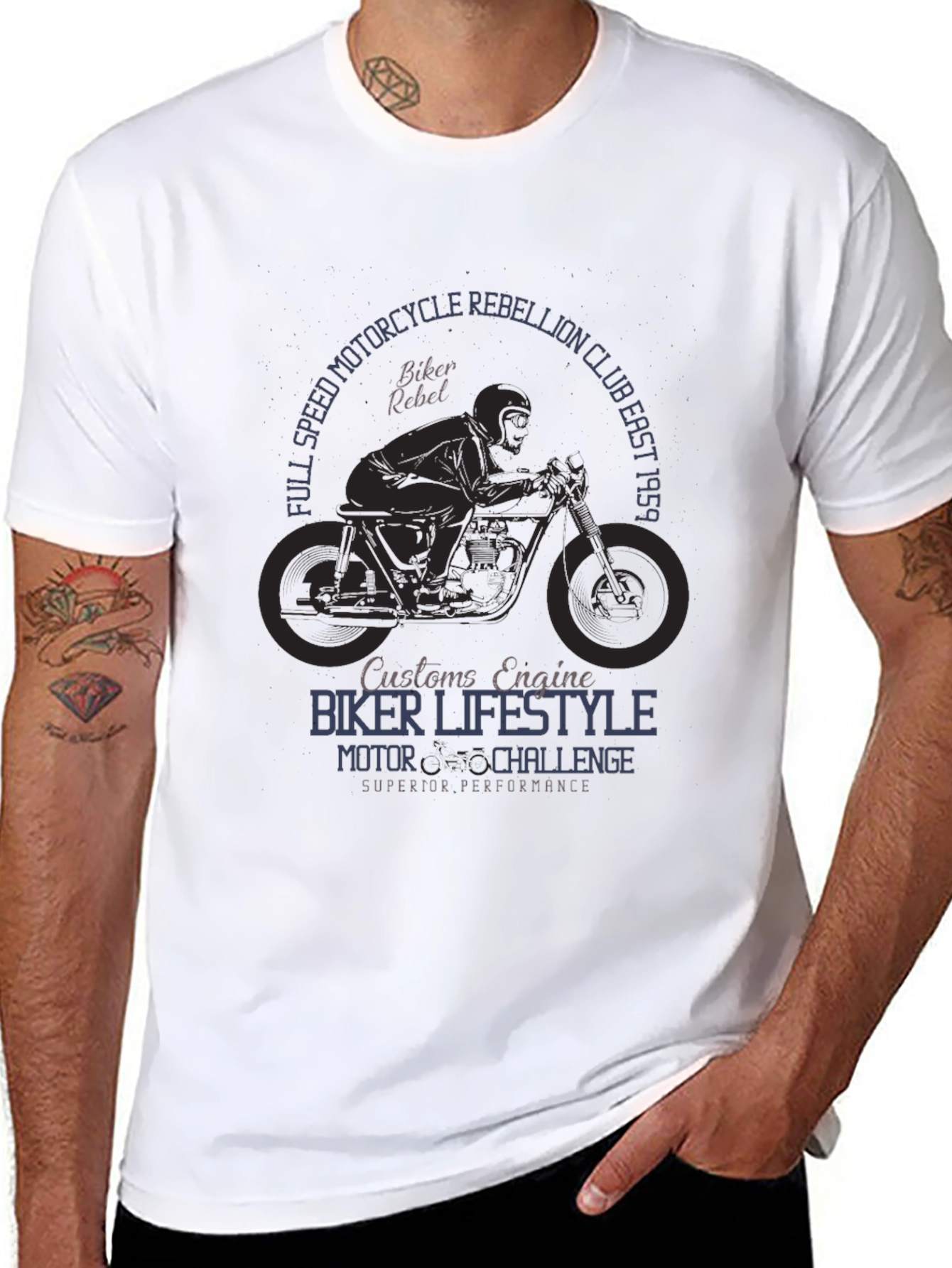 Biker Lifestyle T-Shirt - Motorcycle Rebellion Club Design