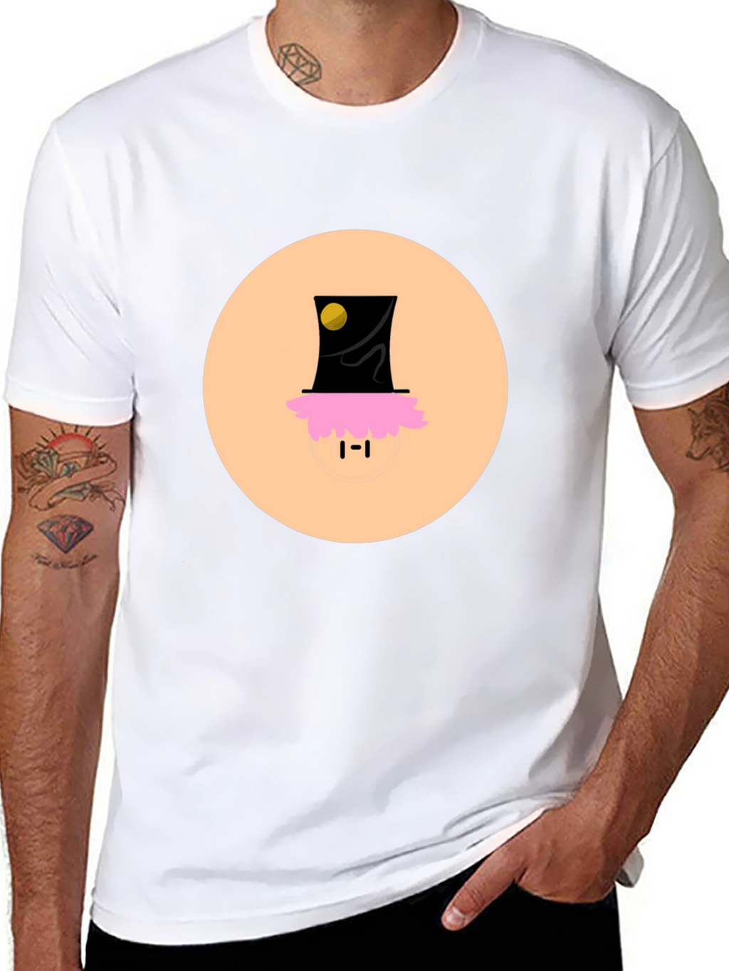 Funky Top Hat Tee - Unique Graphic Print T-Shirt