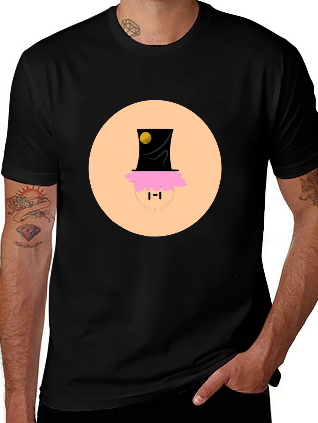 Funky Top Hat Tee - Unique Graphic Print T-Shirt