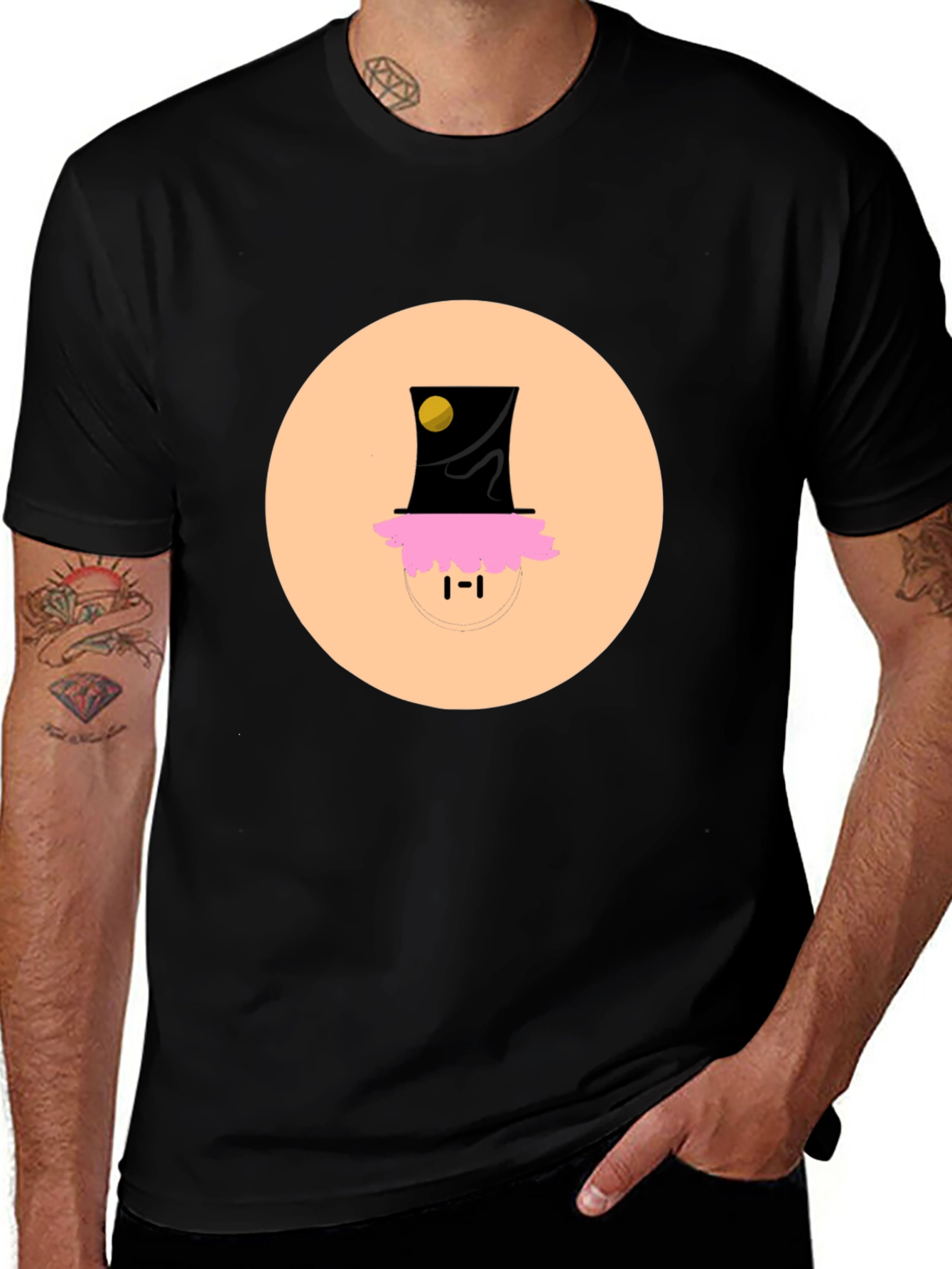 Funky Top Hat Tee - Unique Graphic Print T-Shirt