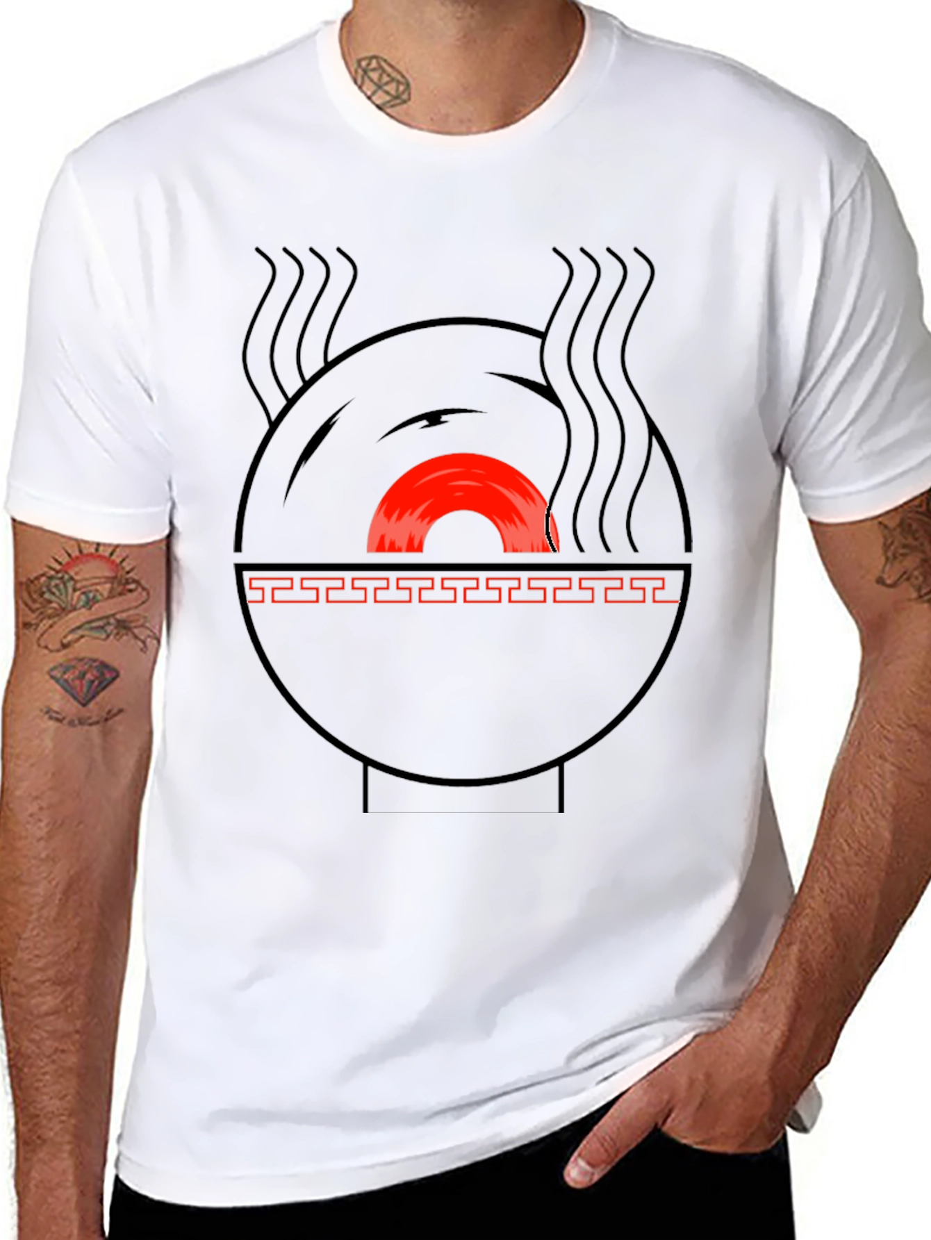 Ramen Record Player T-Shirt - Unique Music Lover Tee