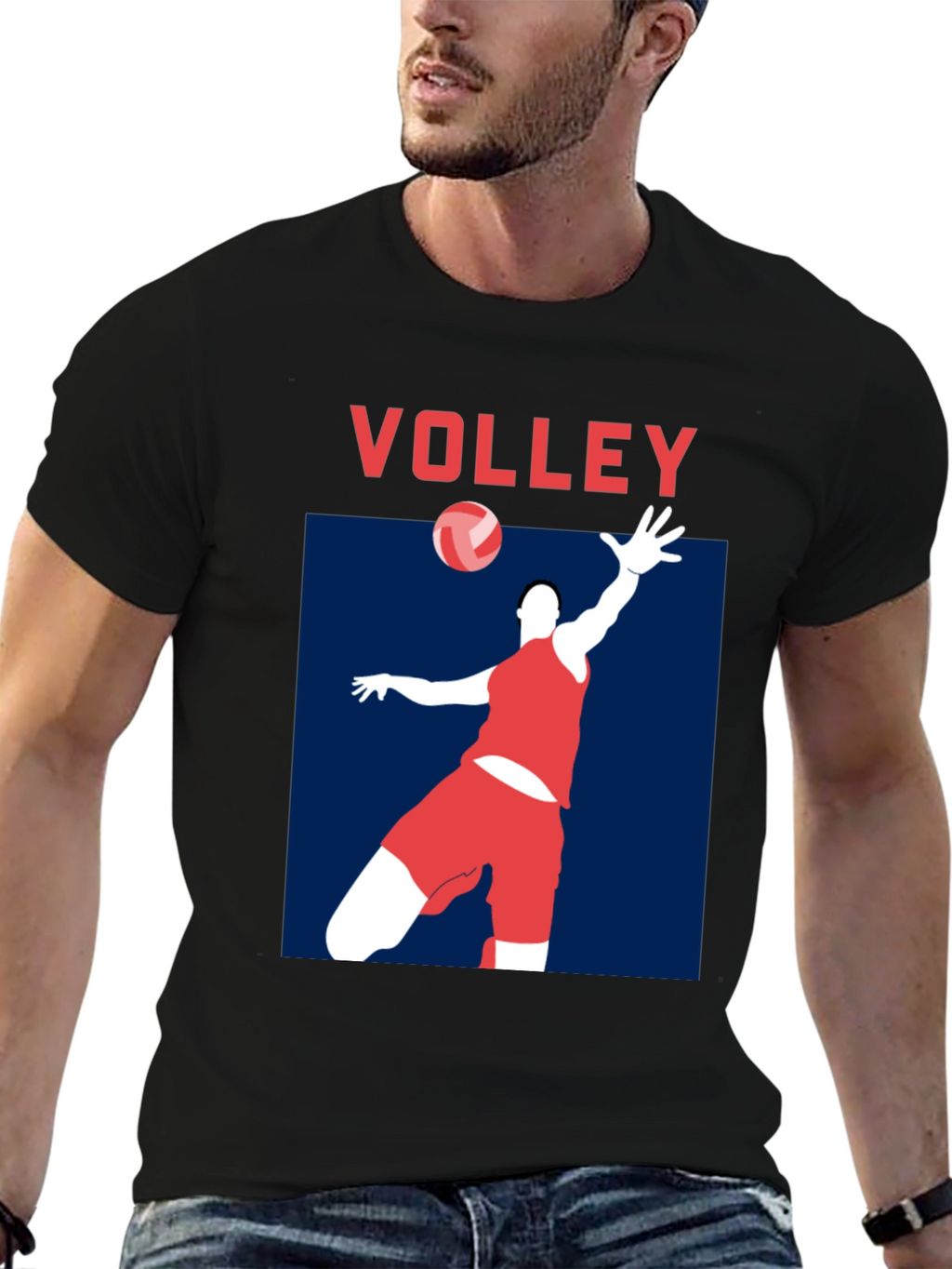 Volley Graphic Tee - Sporty Black T-Shirt