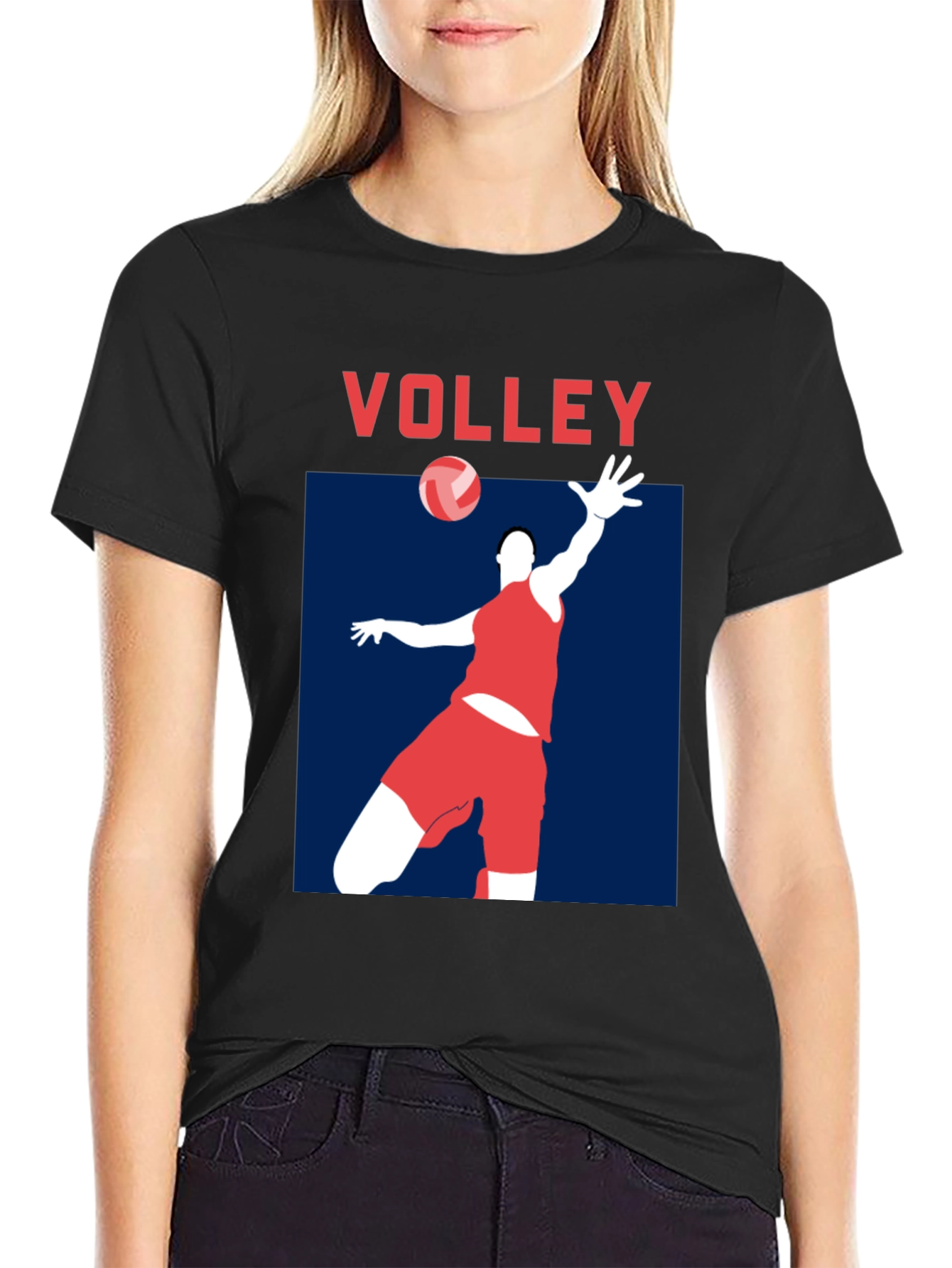 Volley Graphic Tee - Sporty Black T-Shirt