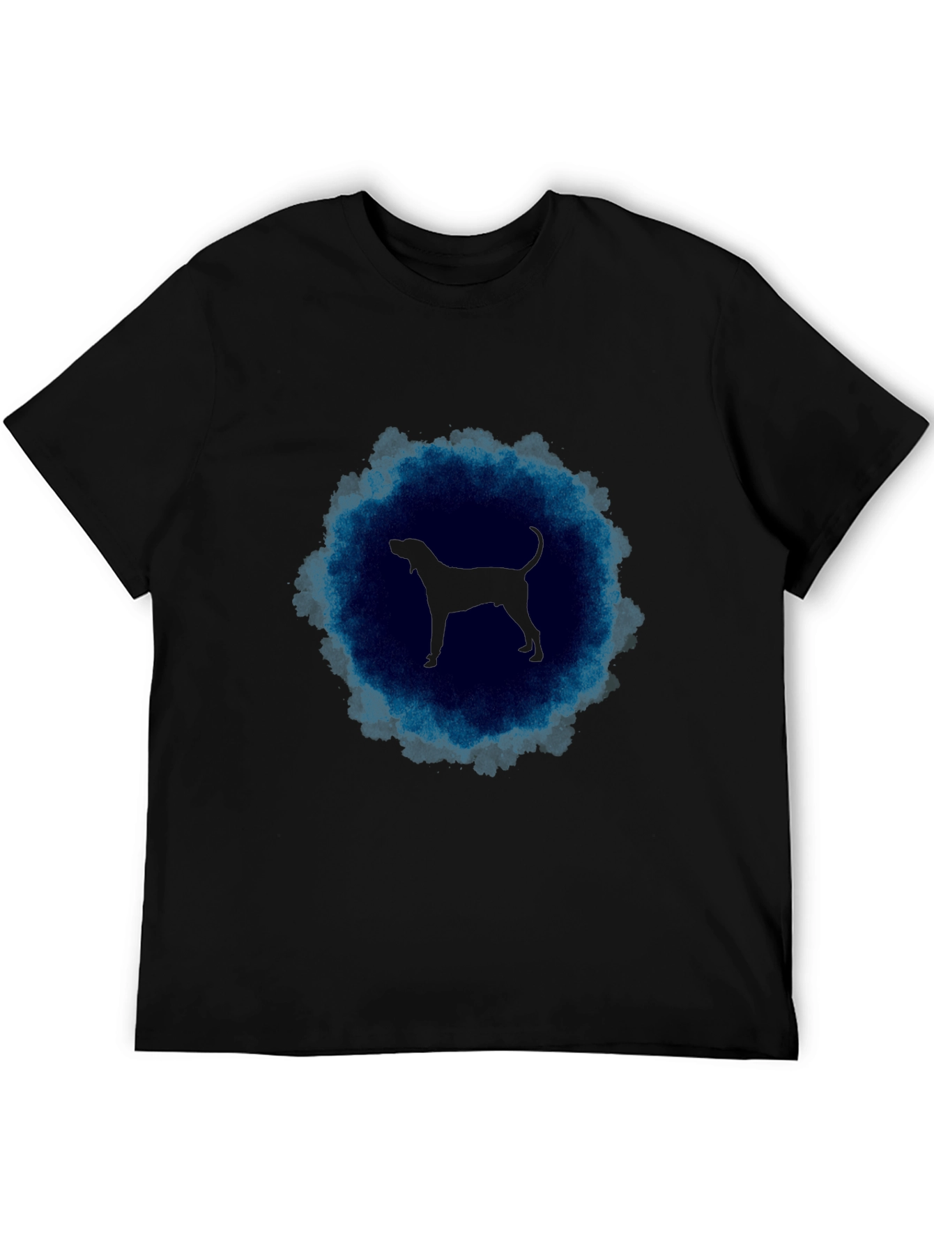 Dog Silhouette T-Shirt - Cool Blue Graphic Tee