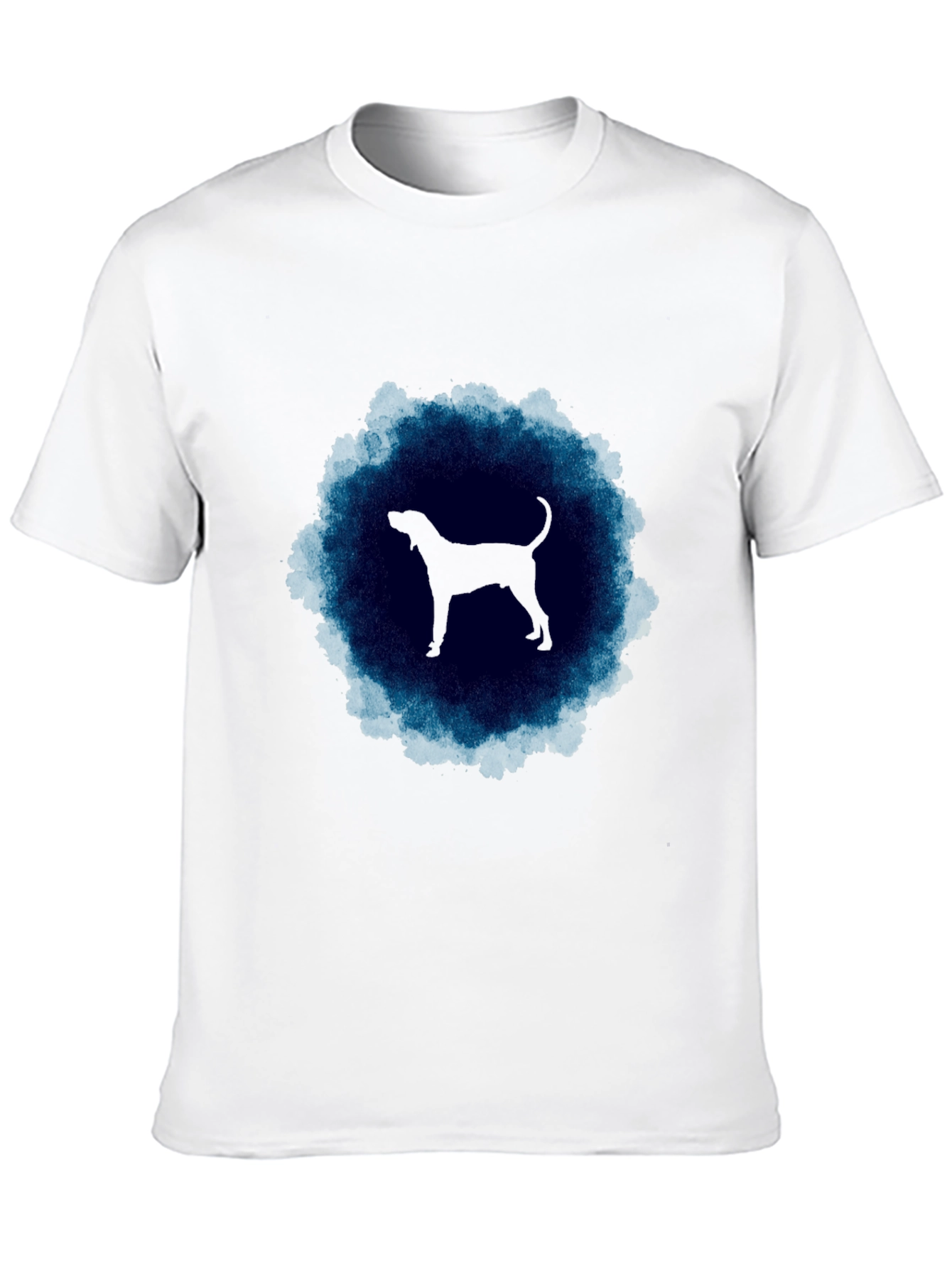 Dog Silhouette T-Shirt - Cool Blue Graphic Tee