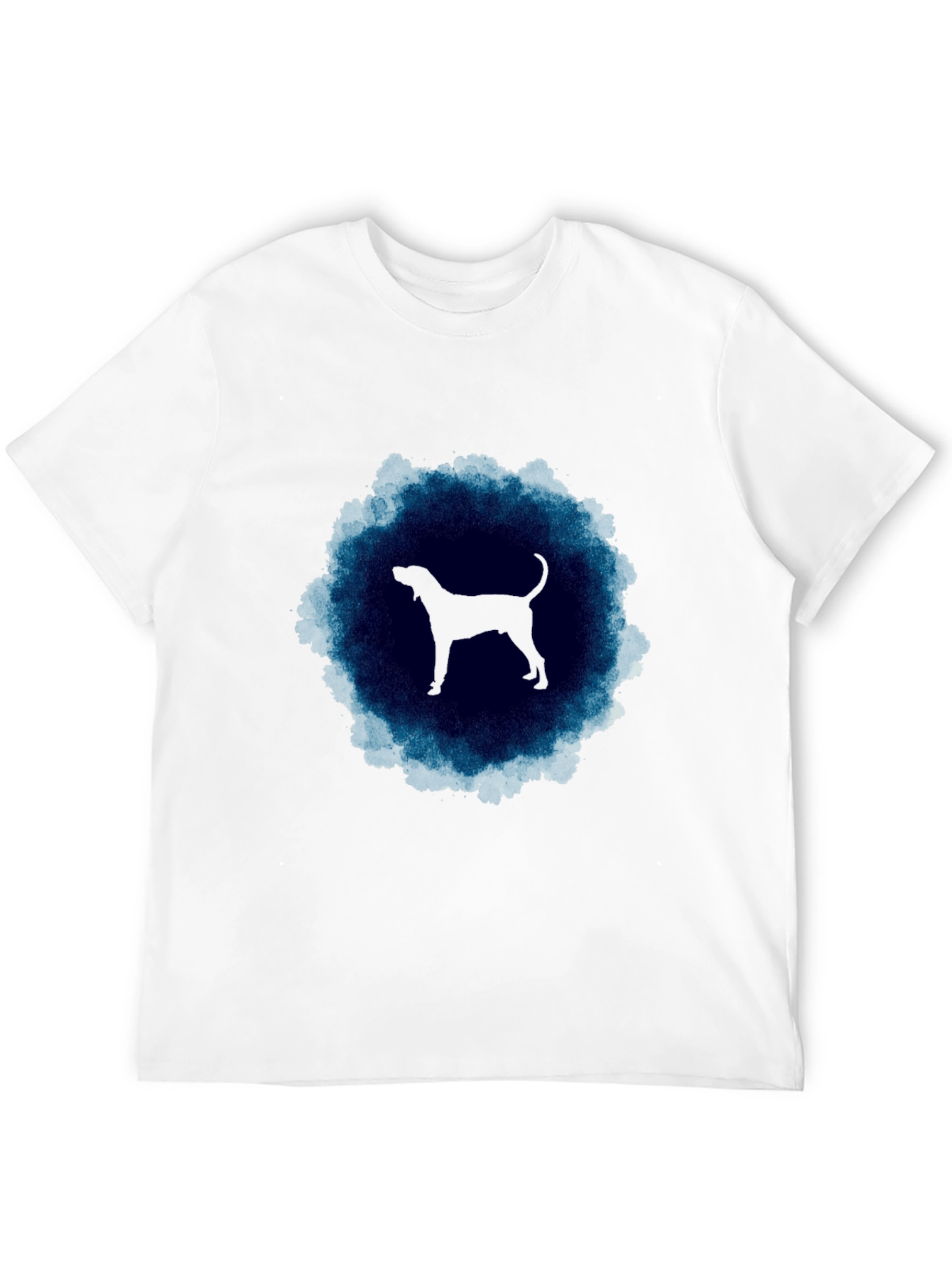 Dog Silhouette T-Shirt - Cool Blue Graphic Tee