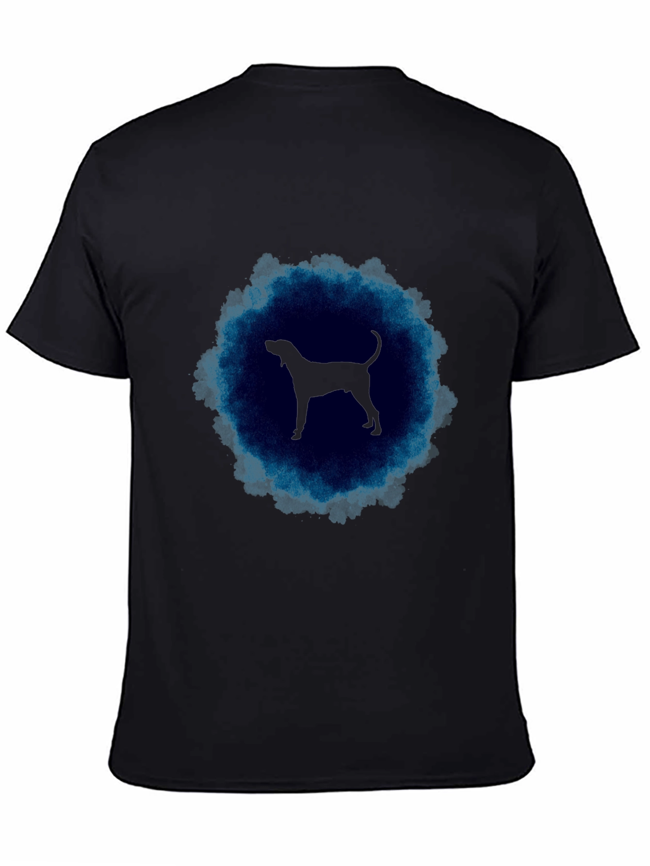 Dog Silhouette T-Shirt - Cool Blue Graphic Tee