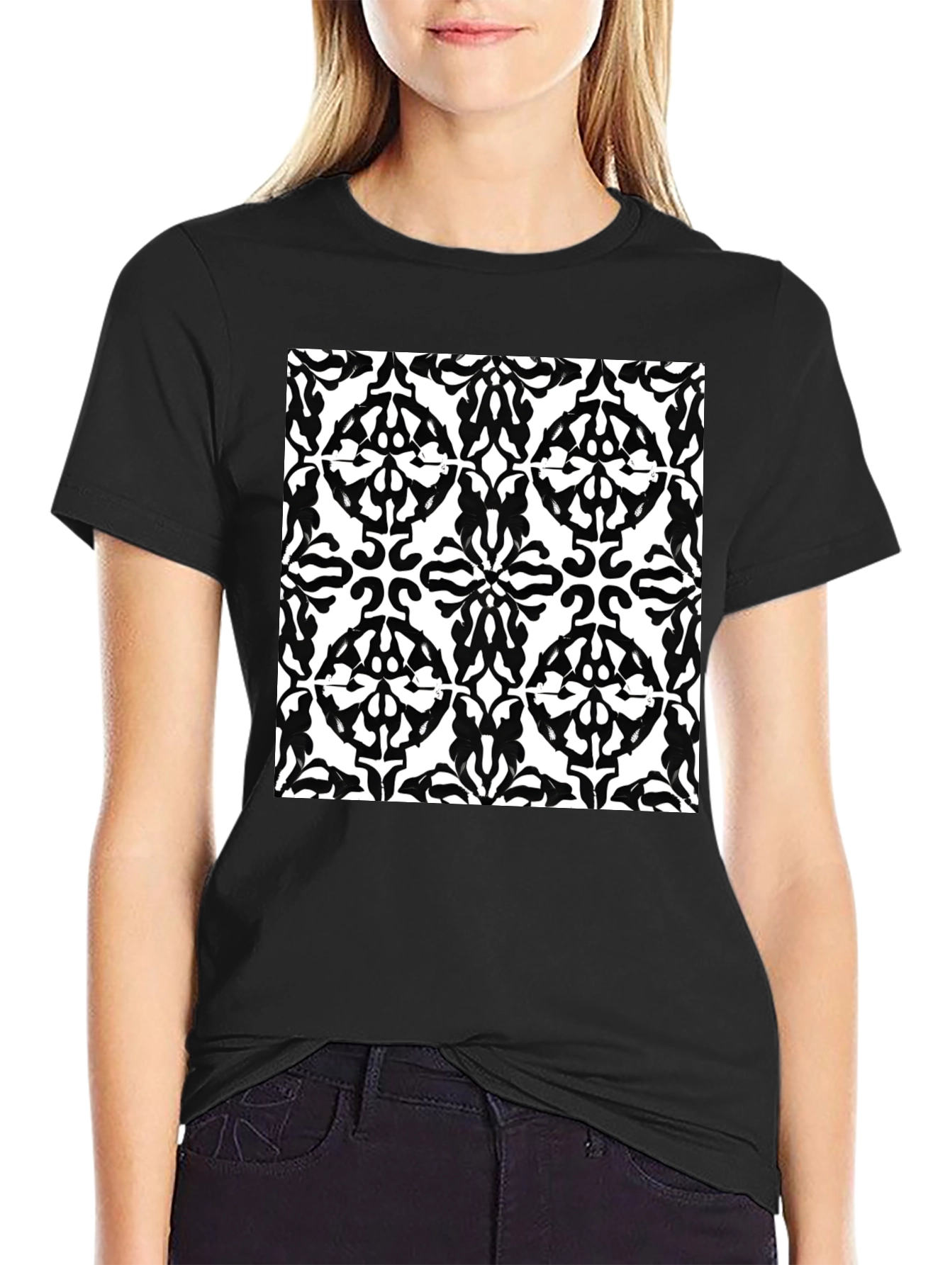 Abstract Pattern Black T-Shirt | Mens Short Sleeve