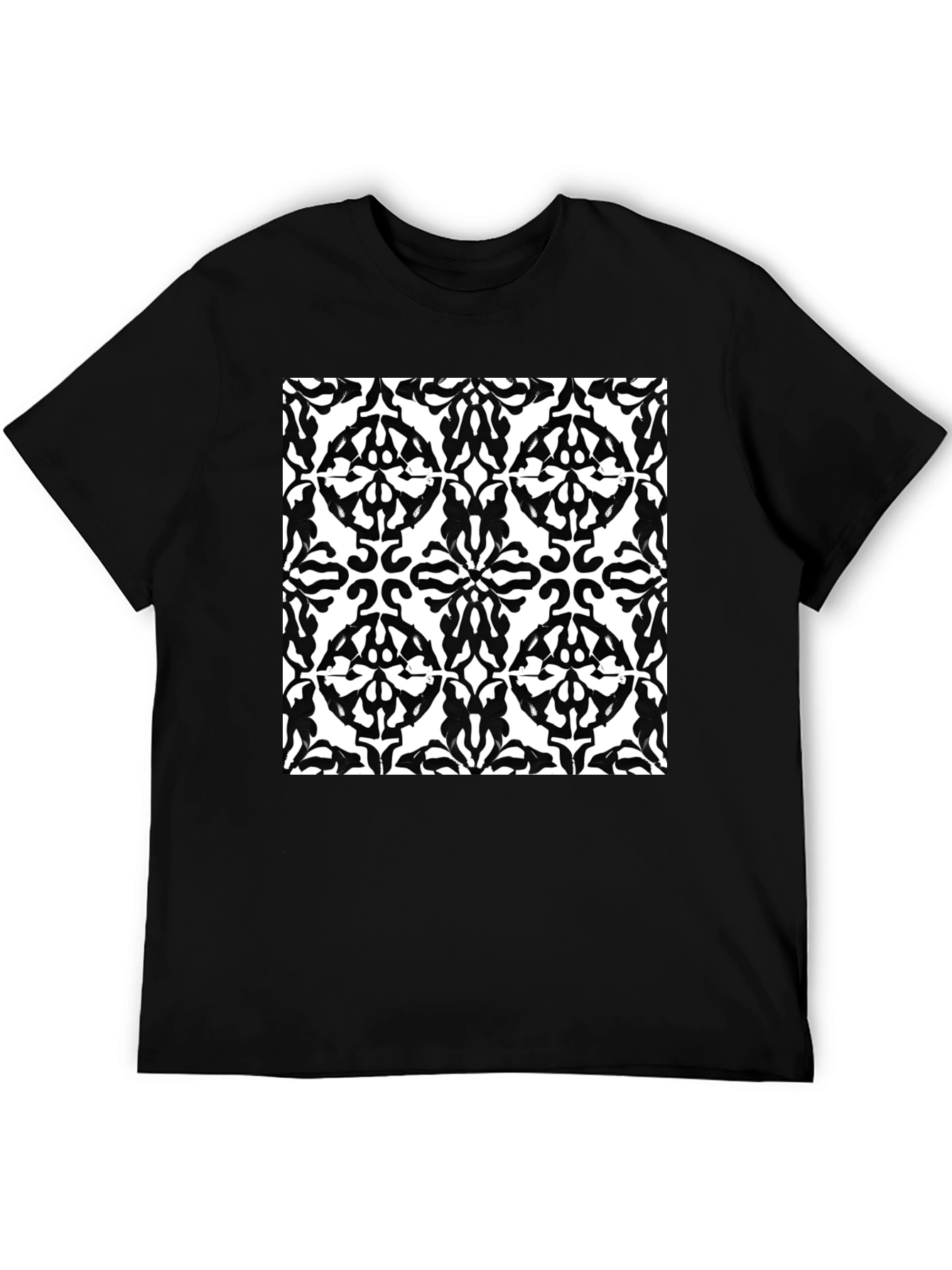 Abstract Pattern Black T-Shirt | Mens Short Sleeve