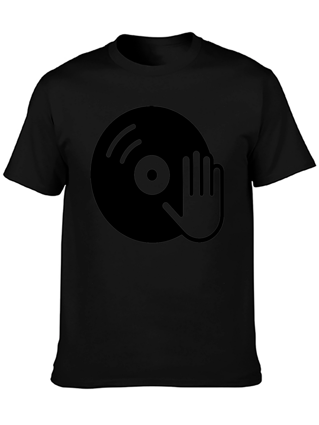 DJ Turntable Graphic Tee - Black Cotton Blend T-Shirt