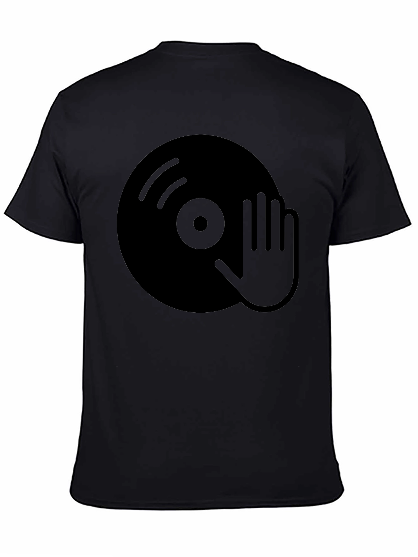 DJ Turntable Graphic Tee - Black Cotton Blend T-Shirt