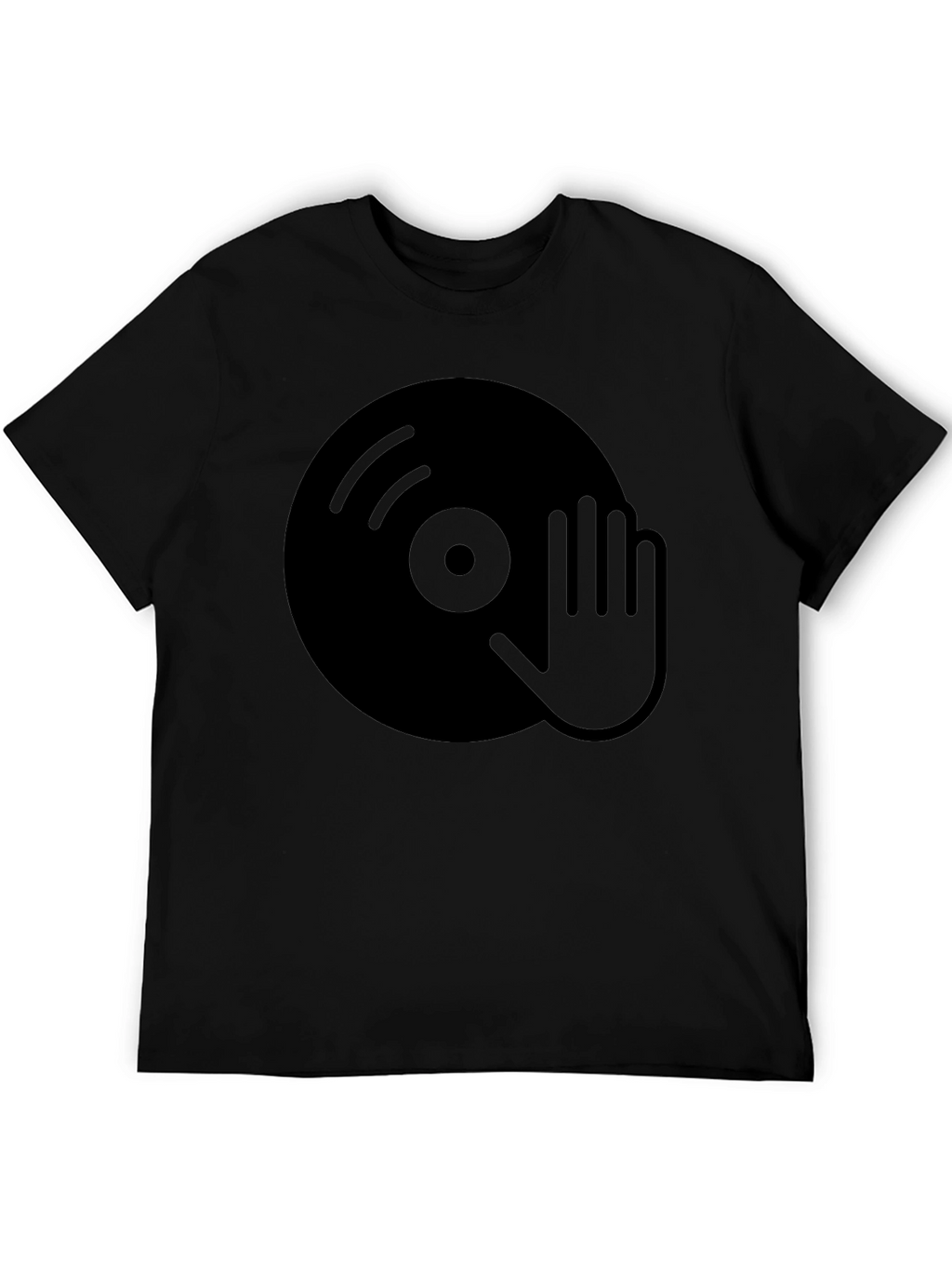 DJ Turntable Graphic Tee - Black Cotton Blend T-Shirt