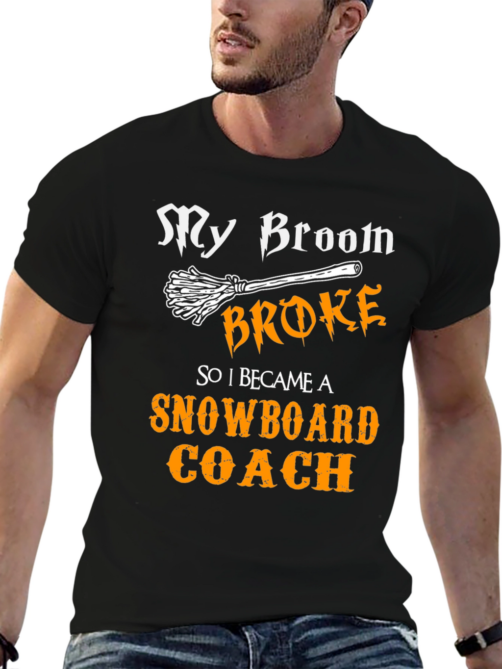 My Broom Broke Snowboard Coach T-Shirt