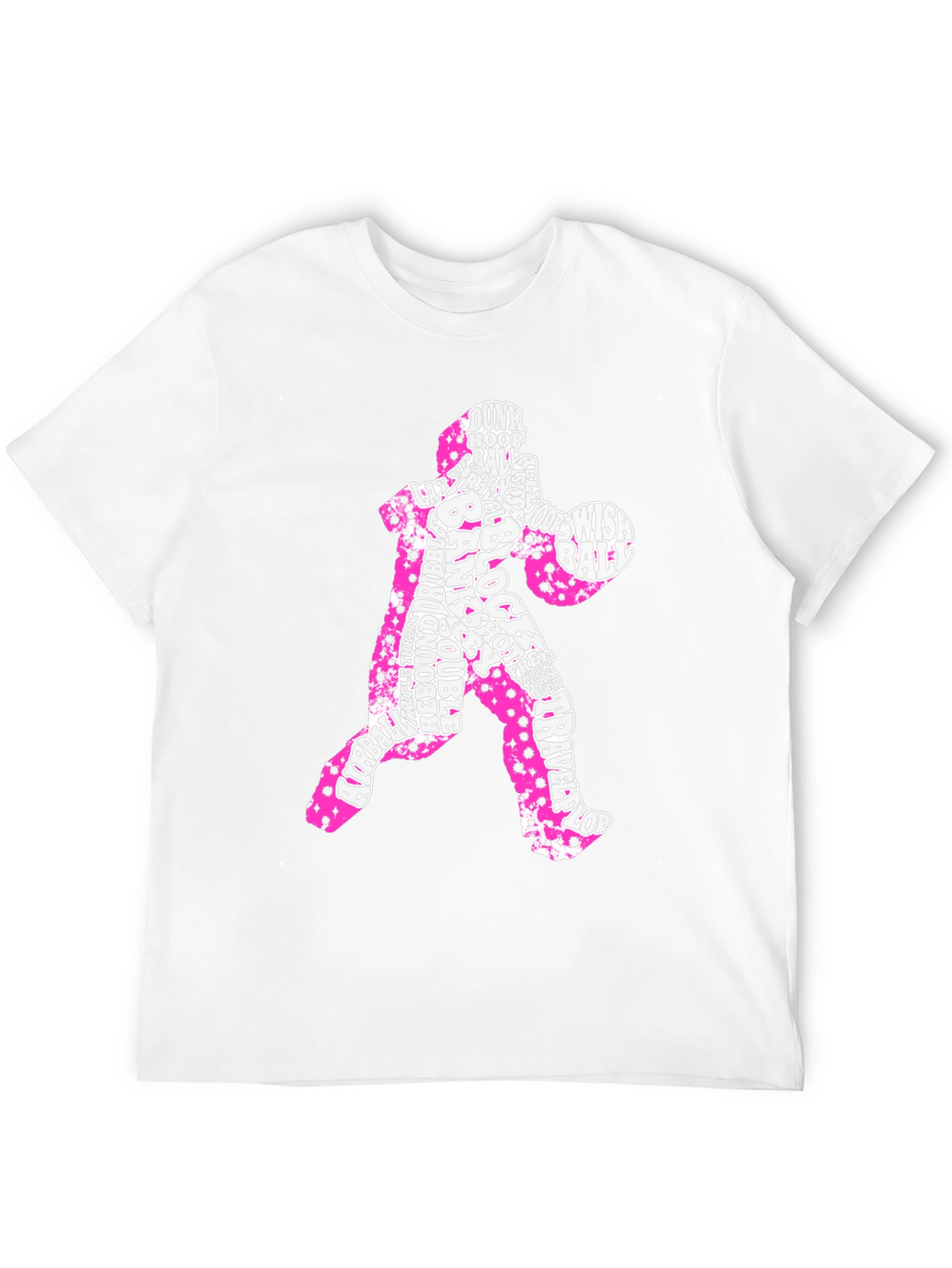 Basketball Player Word Art T-Shirt - Black