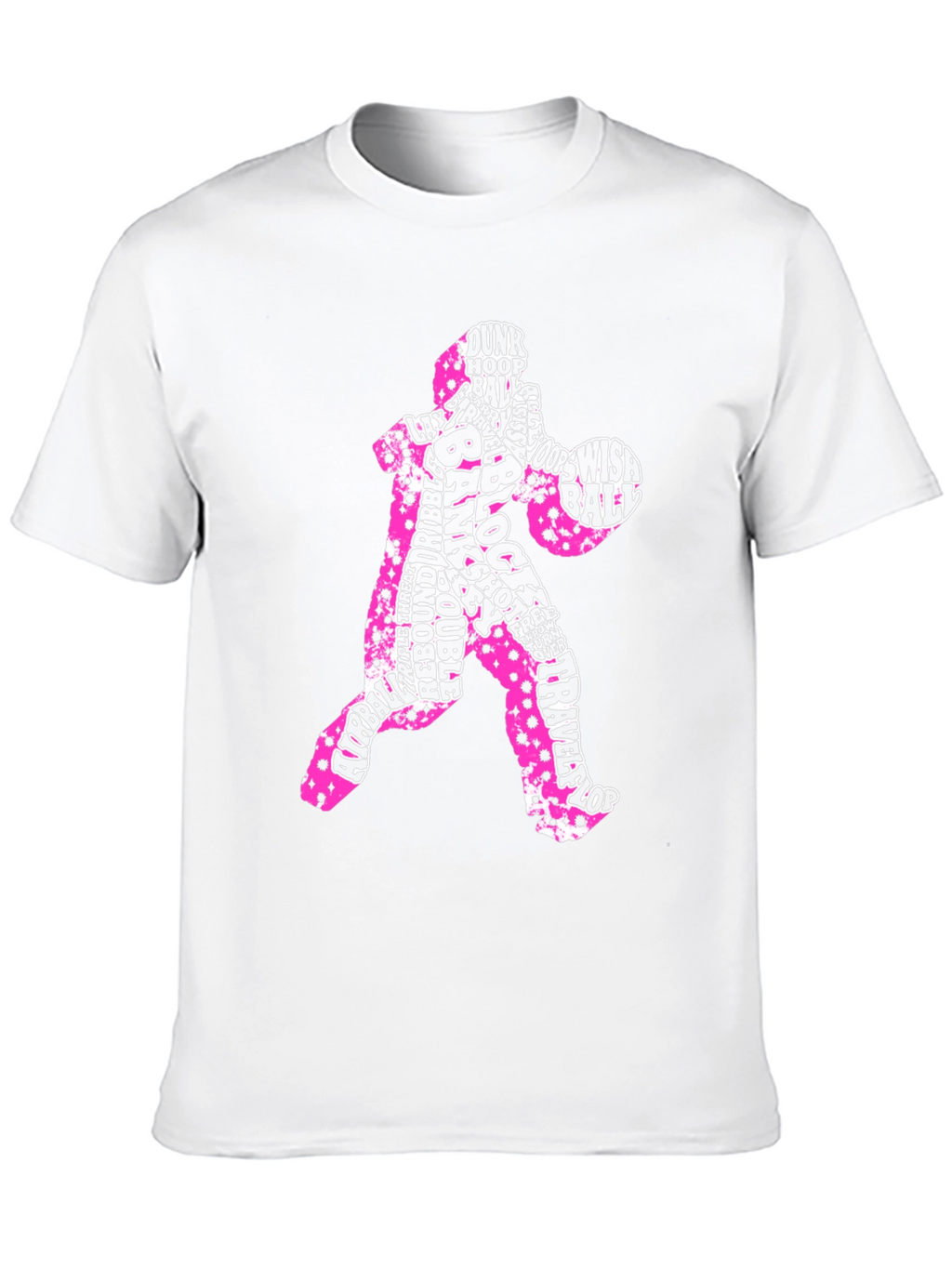 Basketball Player Word Art T-Shirt - Black