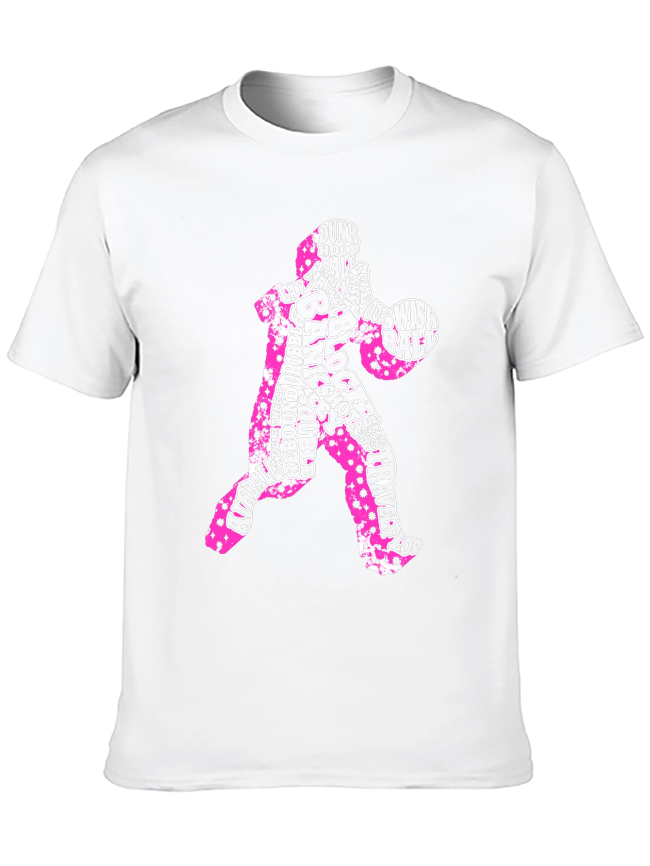 Basketball Player Word Art T-Shirt - Black