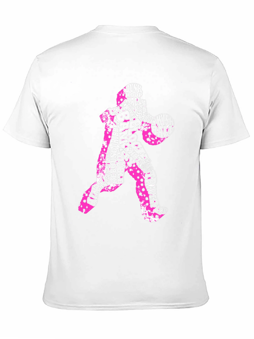 Basketball Player Word Art T-Shirt - Black