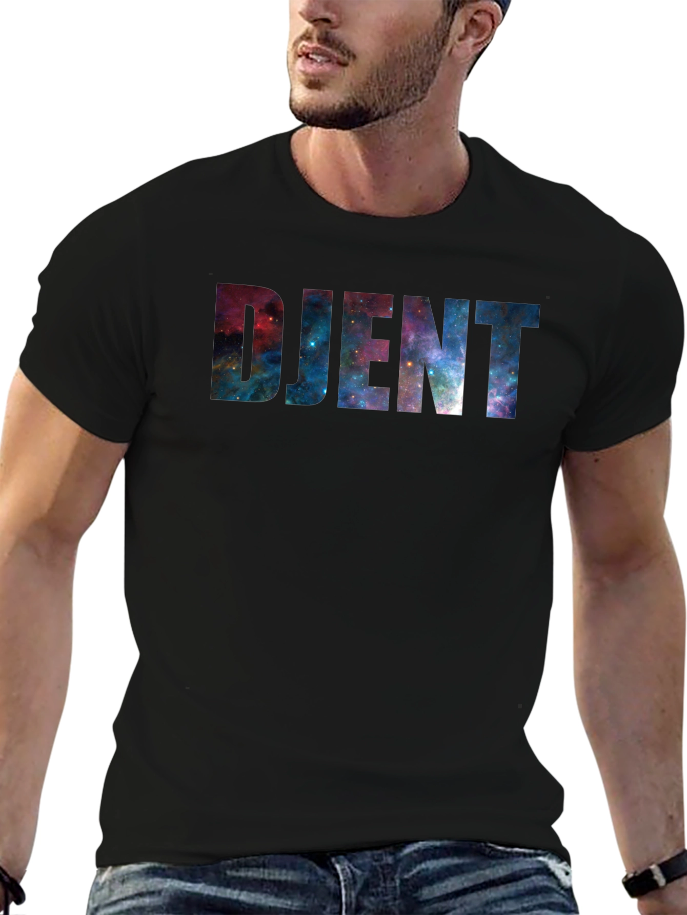Djent Galaxy Print Black T-Shirt
