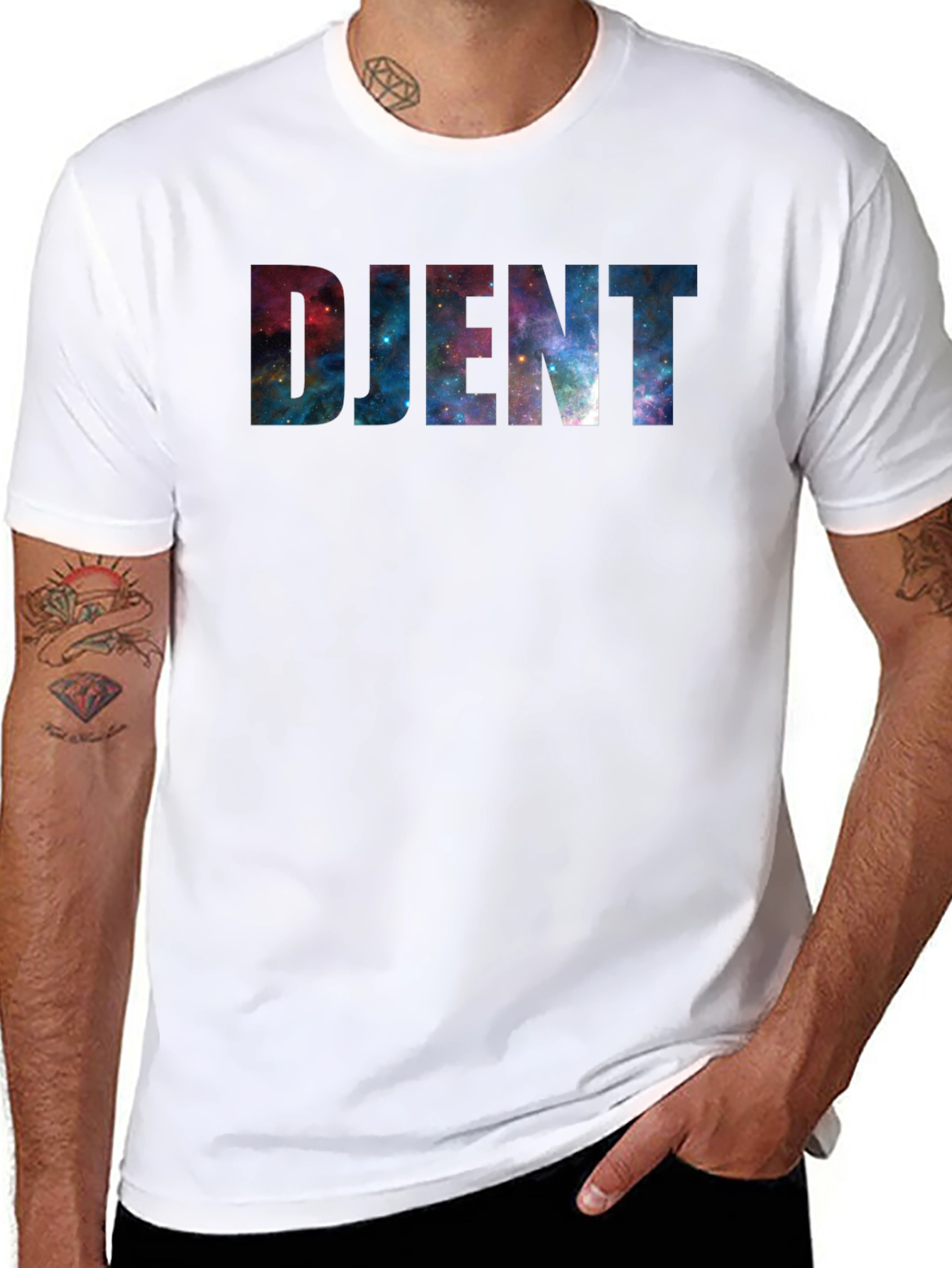 Djent Galaxy Print Black T-Shirt