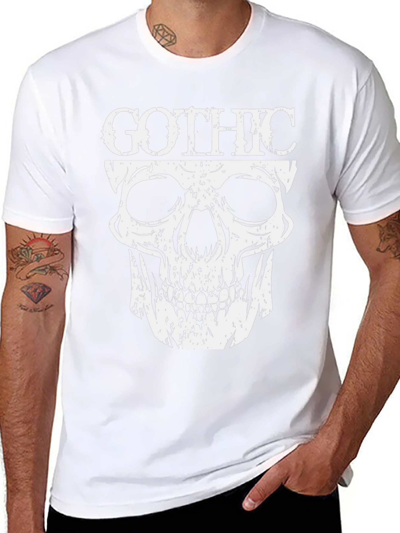 Gothic Skull Graphic T-Shirt - Dark Fashion