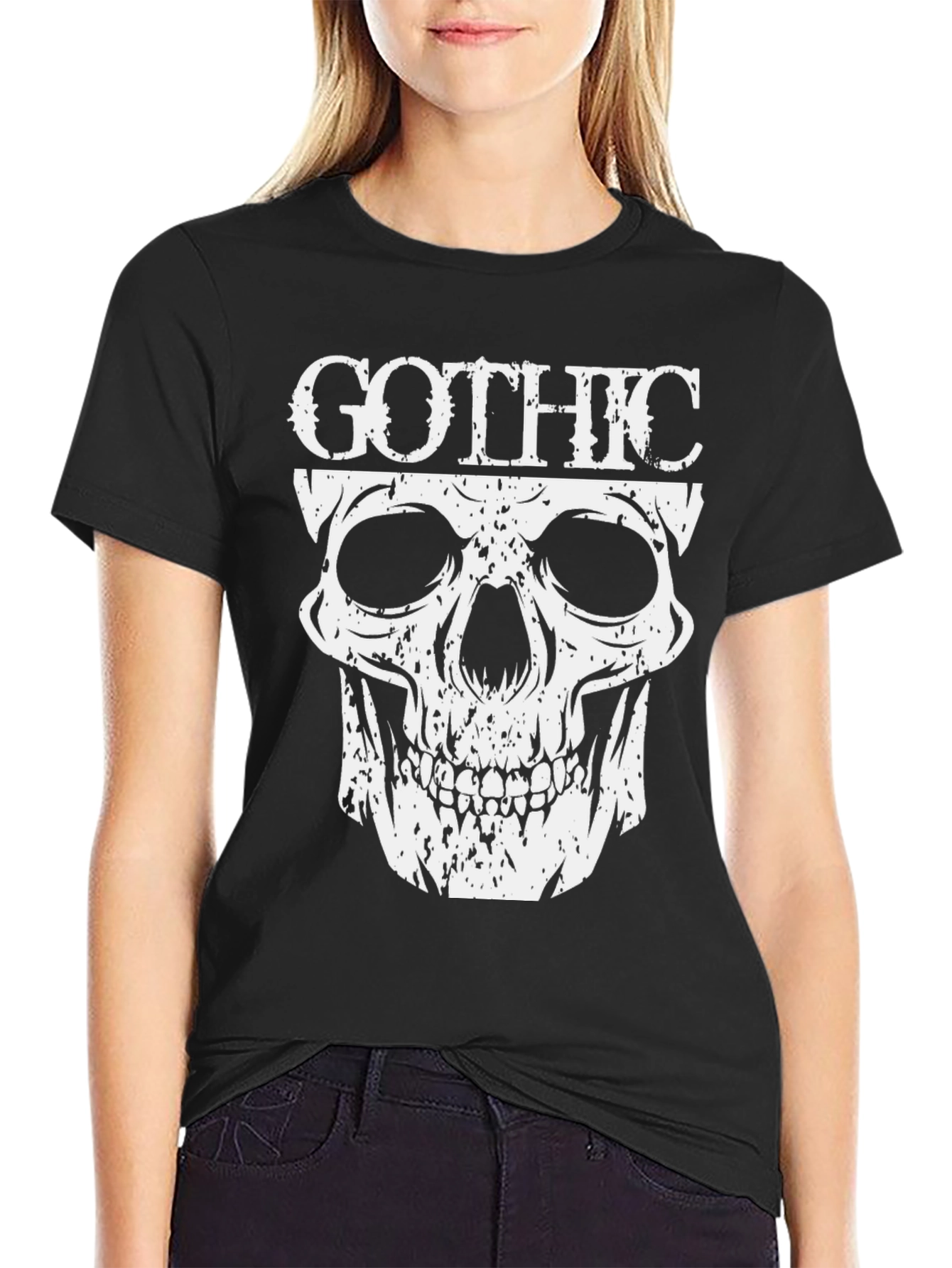 Gothic Skull Graphic T-Shirt - Dark Fashion