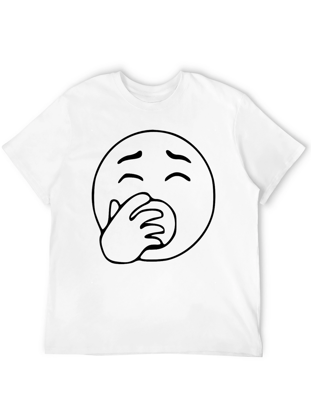 Funny Emoji Graphic T-Shirt - Black Cotton Blend