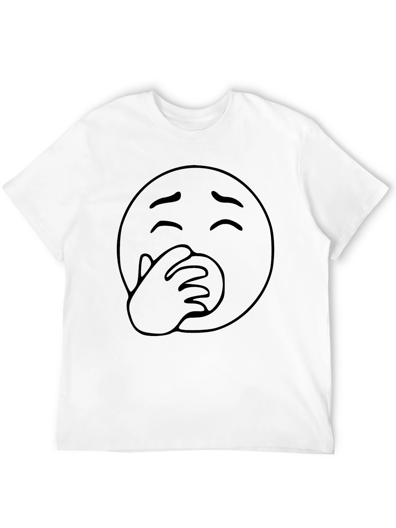 Funny Emoji Graphic T-Shirt - Black Cotton Blend