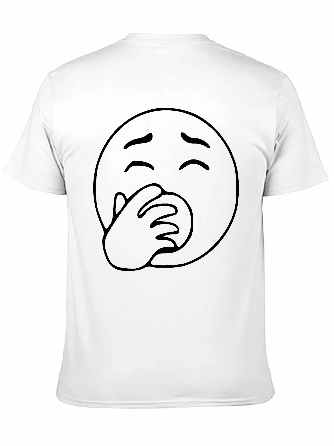 Funny Emoji Graphic T-Shirt - Black Cotton Blend