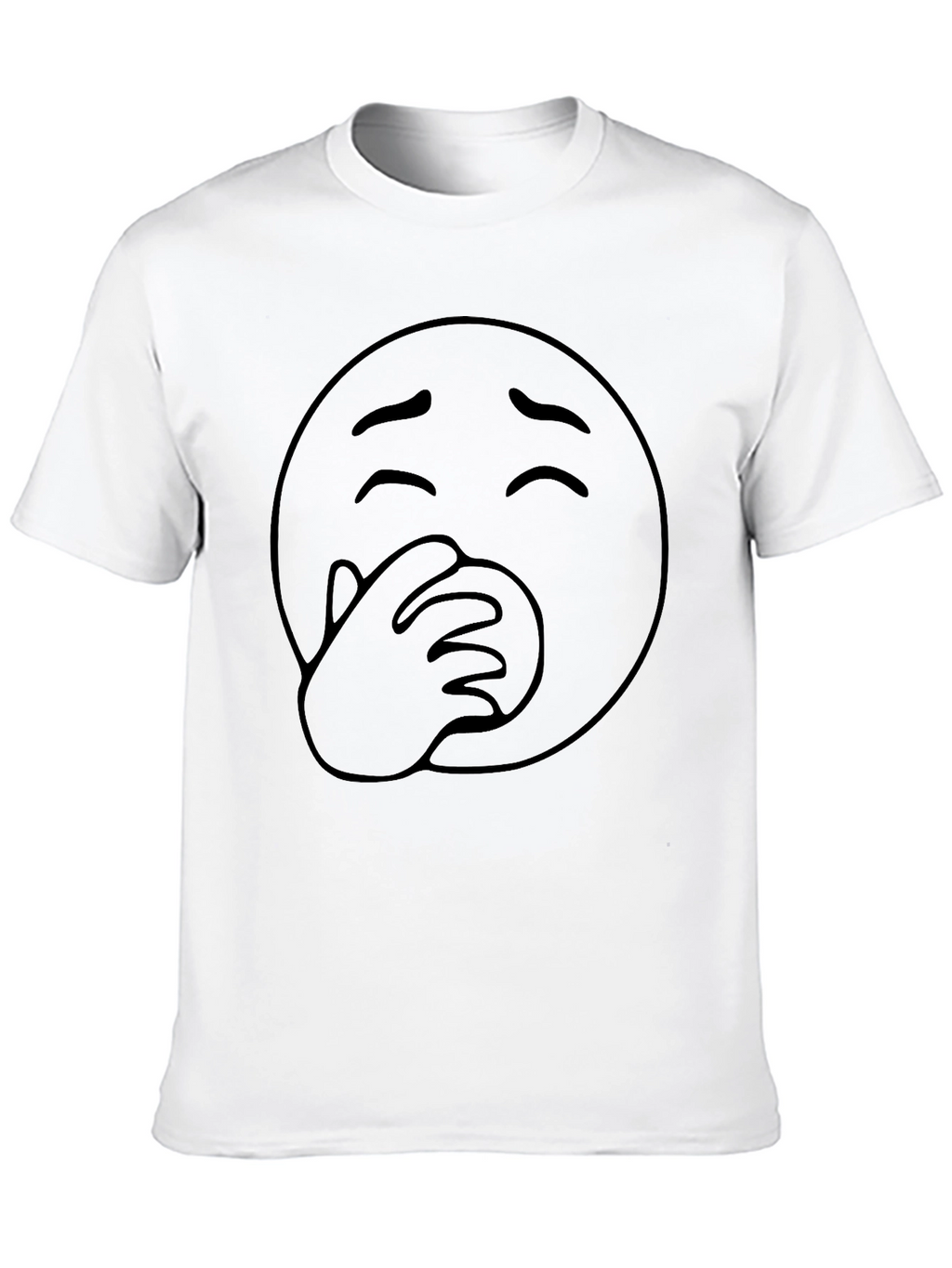 Funny Emoji Graphic T-Shirt - Black Cotton Blend