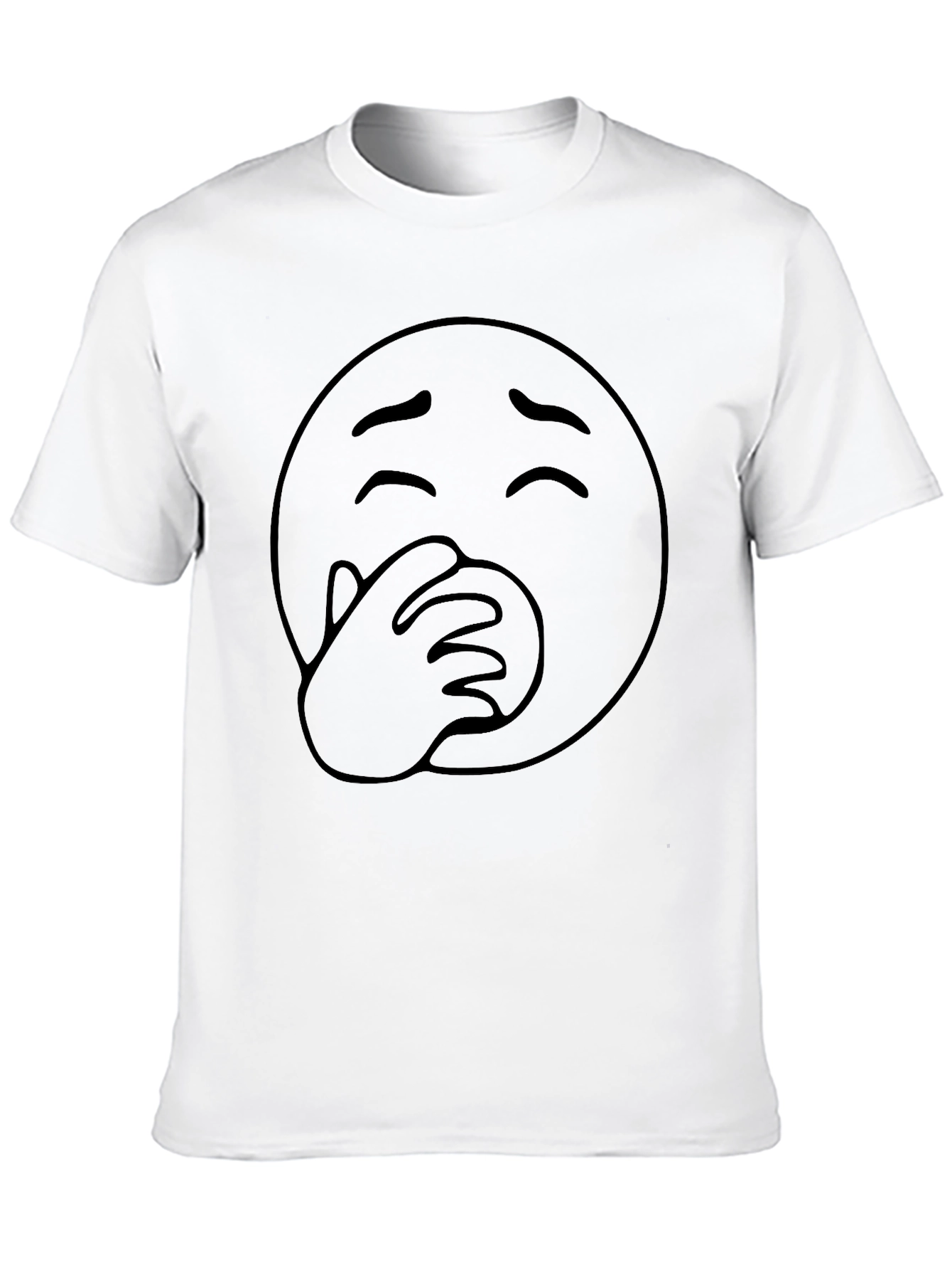 Funny Emoji Graphic T-Shirt - Black Cotton Blend
