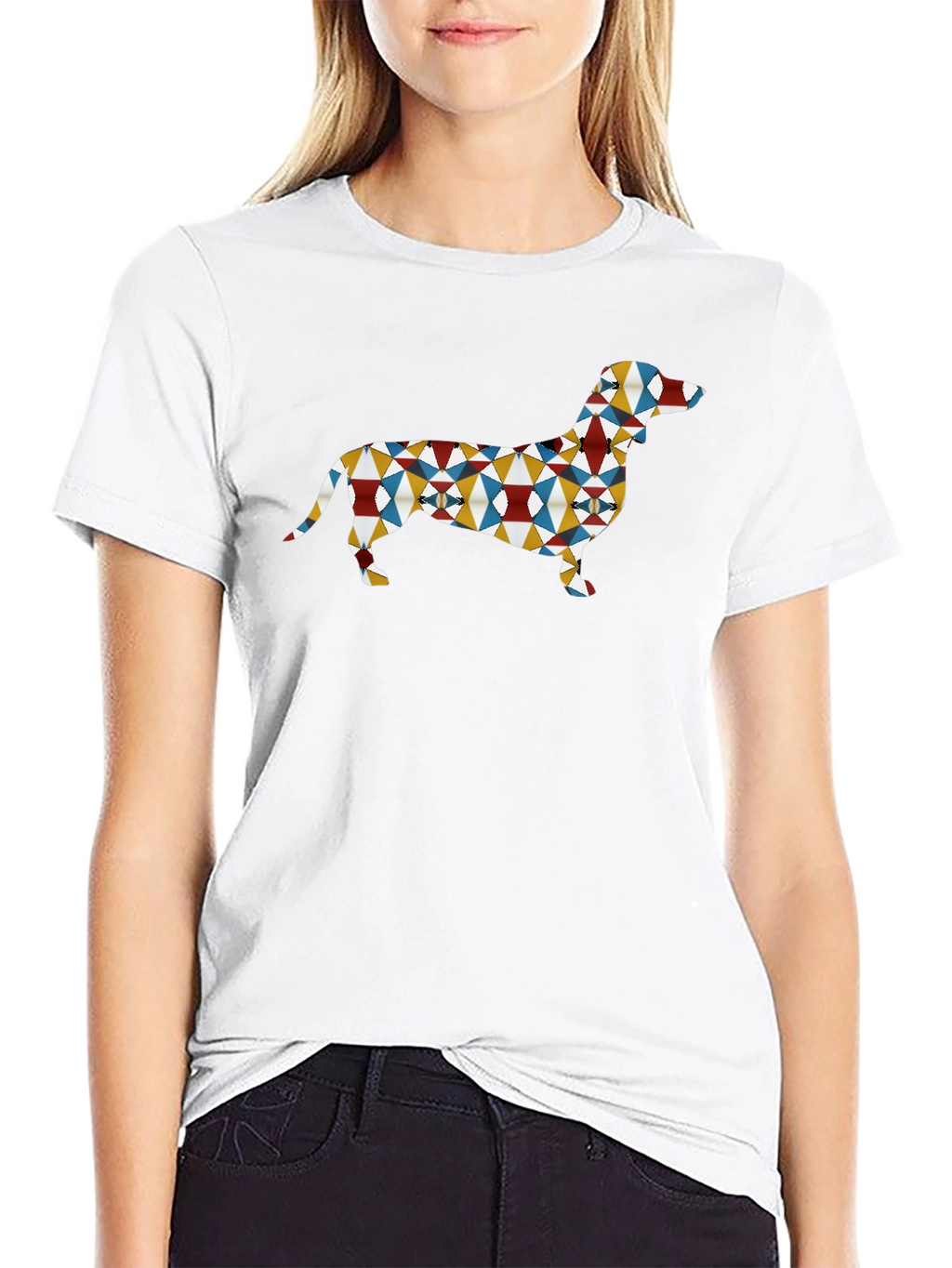 Geometric Dachshund Dog T-Shirt