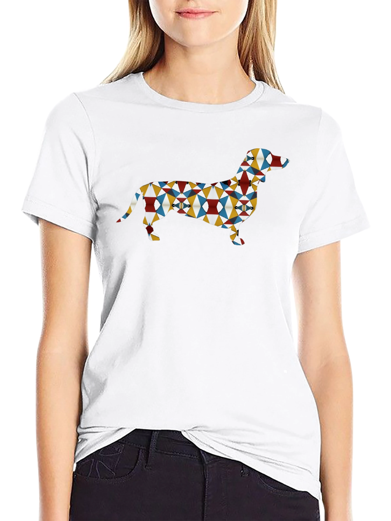 Geometric Dachshund Dog T-Shirt