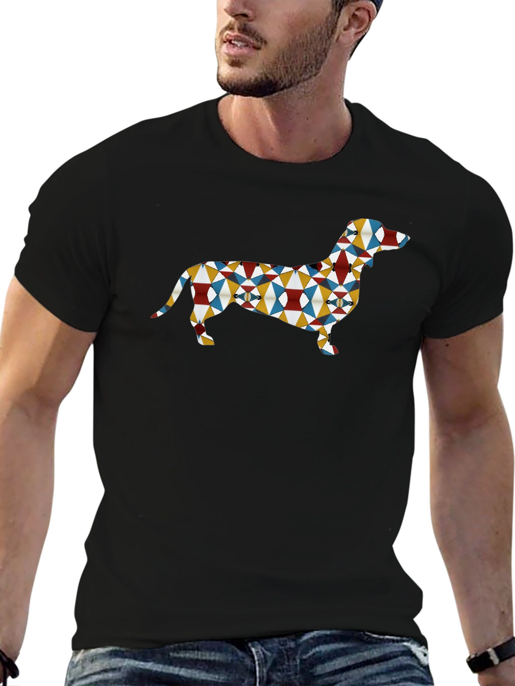 Geometric Dachshund Dog T-Shirt