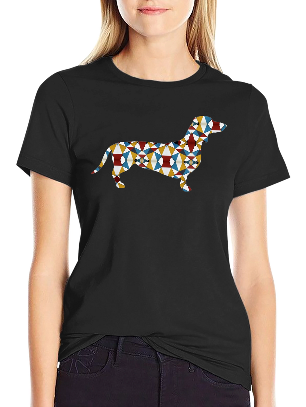 Geometric Dachshund Dog T-Shirt