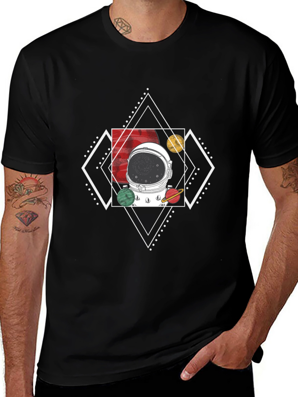 Astronaut Helmet T-Shirt - Cosmic Design