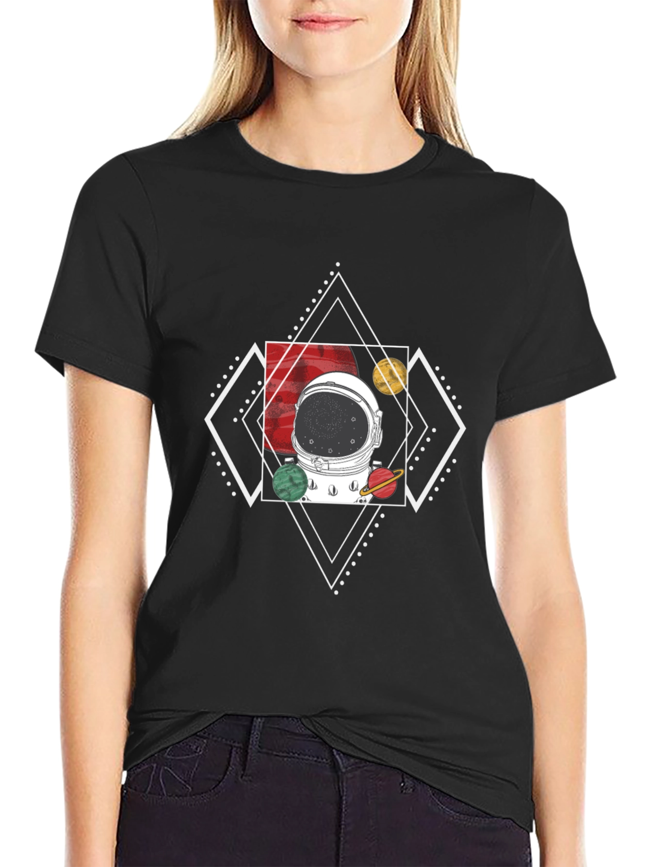 Astronaut Helmet T-Shirt - Cosmic Design