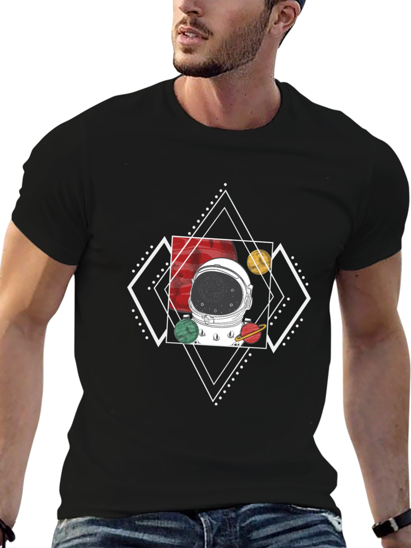 Astronaut Helmet T-Shirt - Cosmic Design