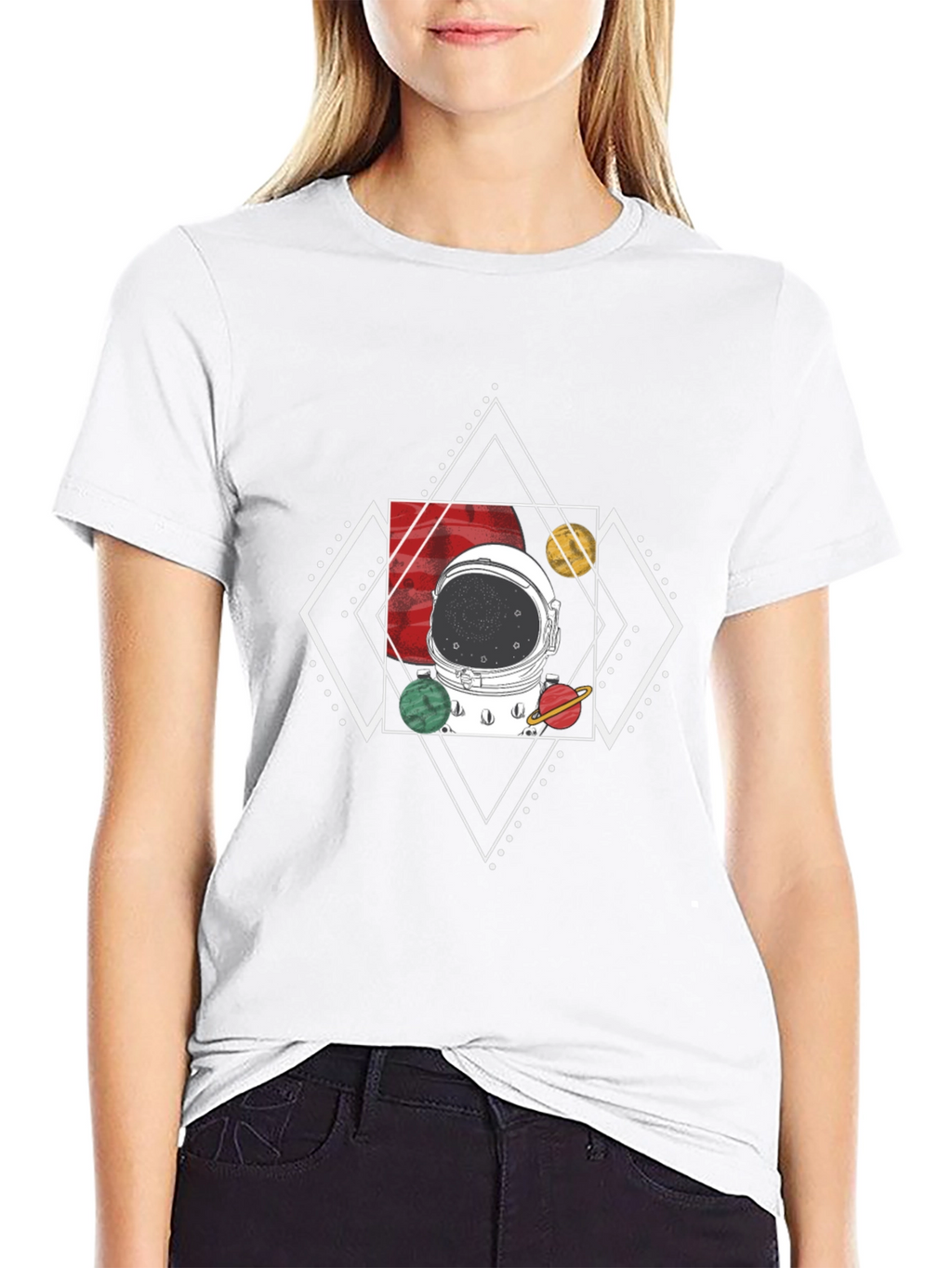 Astronaut Helmet T-Shirt - Cosmic Design