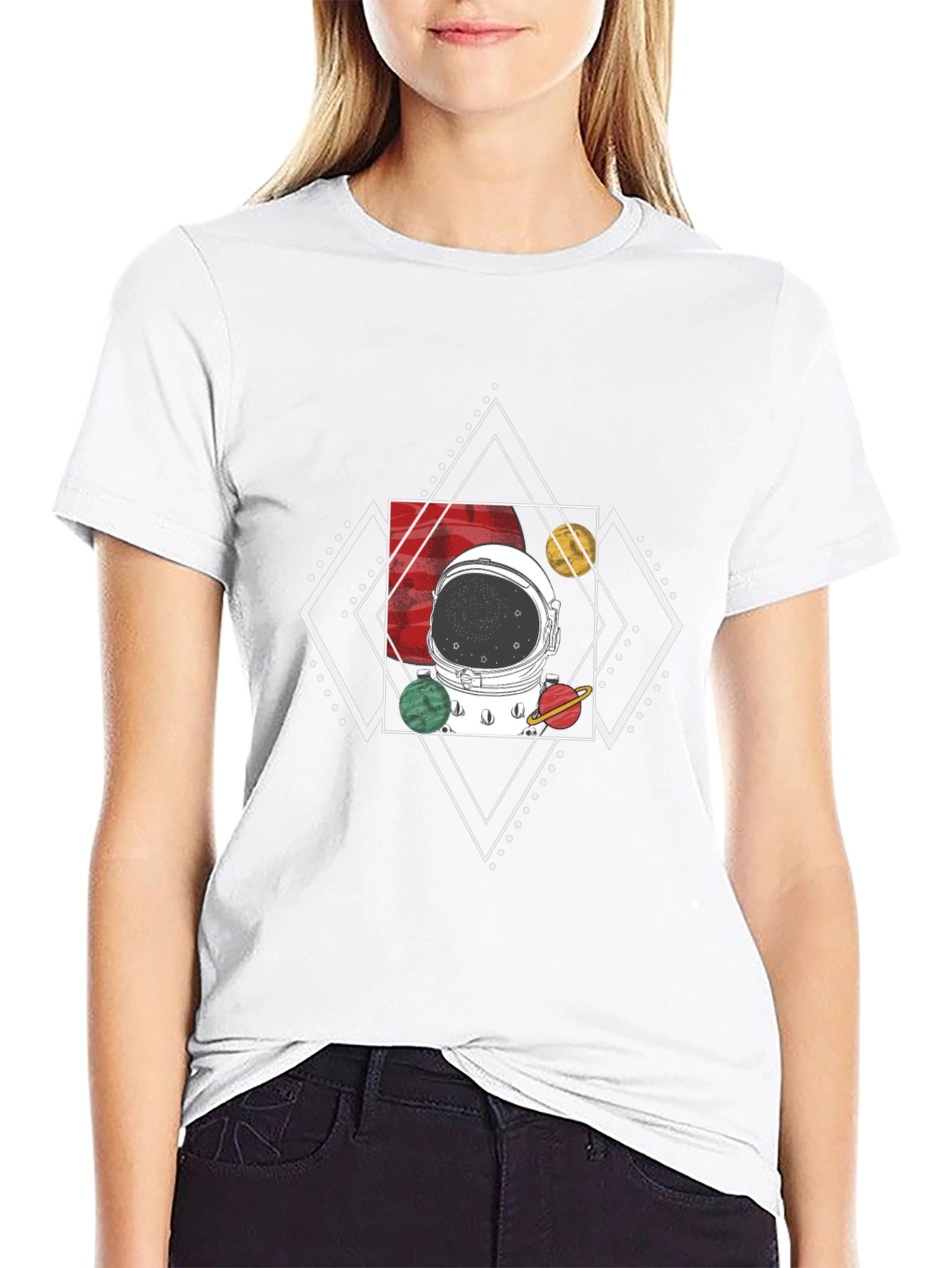 Astronaut Helmet T-Shirt - Cosmic Design