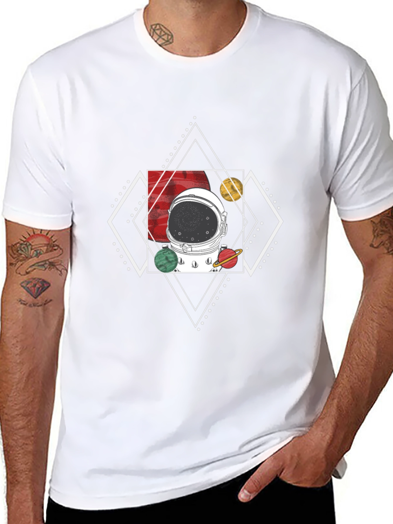 Astronaut Helmet T-Shirt - Cosmic Design