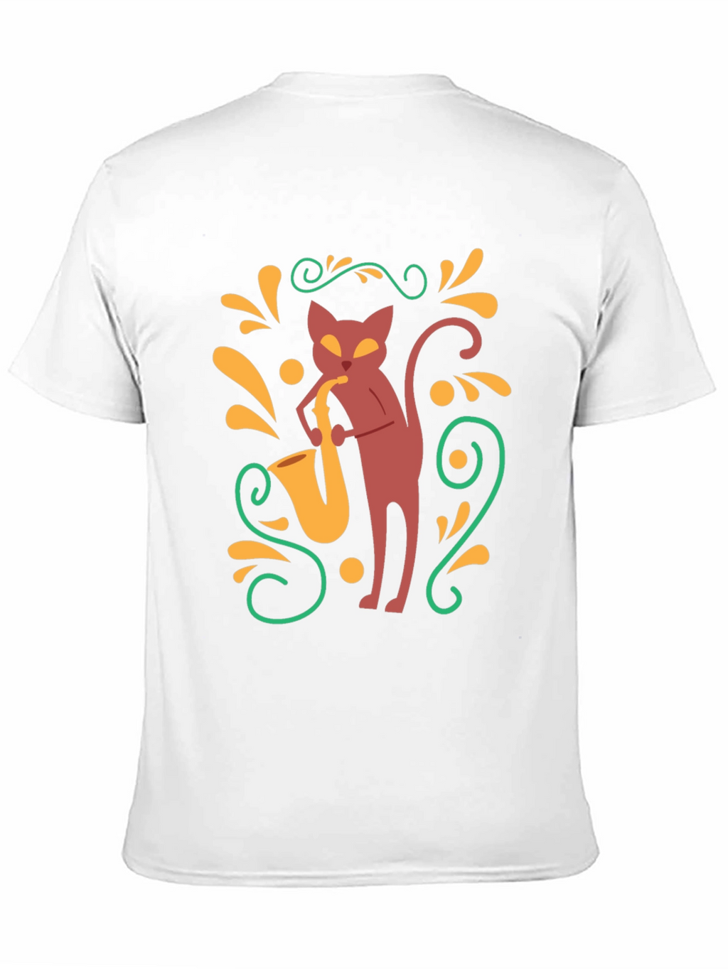 Cool Cat Saxophone Black T-Shirt